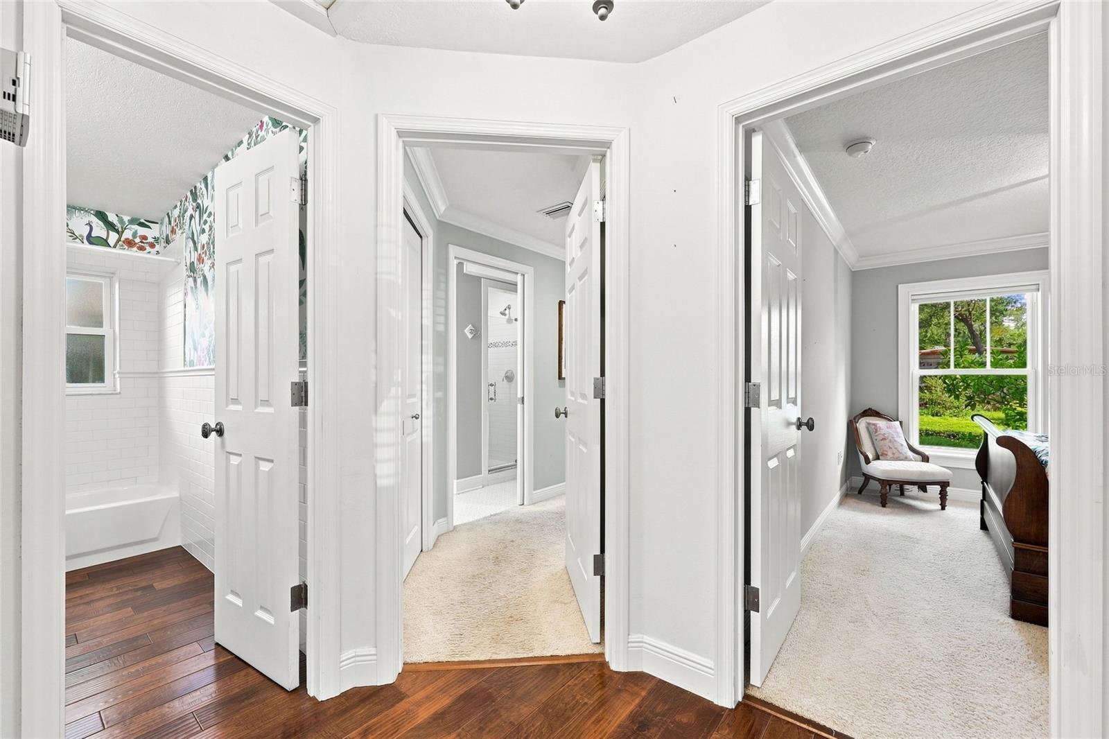 Hall to both bedrooms and hall bathroom