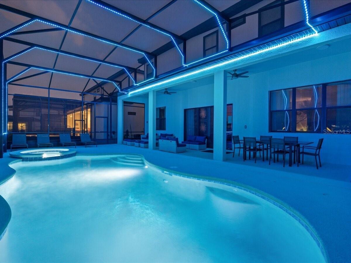 Pool + SPA with LED lights