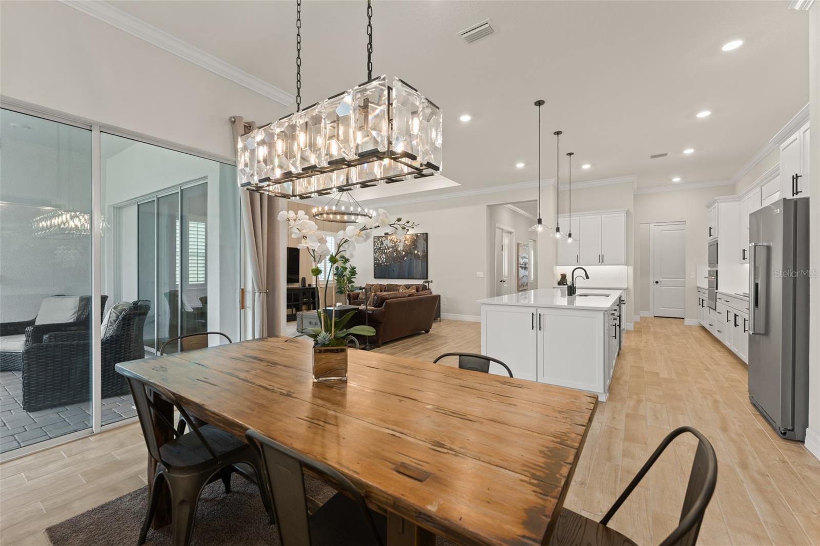 Convenient access to the patio from the dining room.