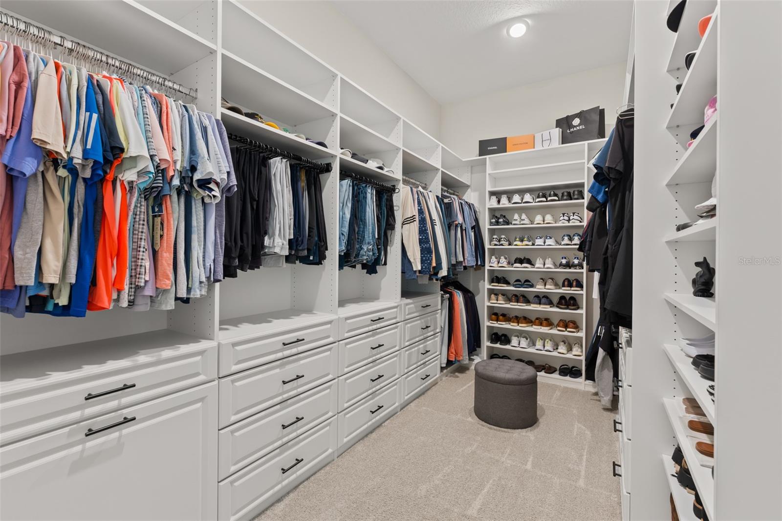 Custom designed Primary Closet.