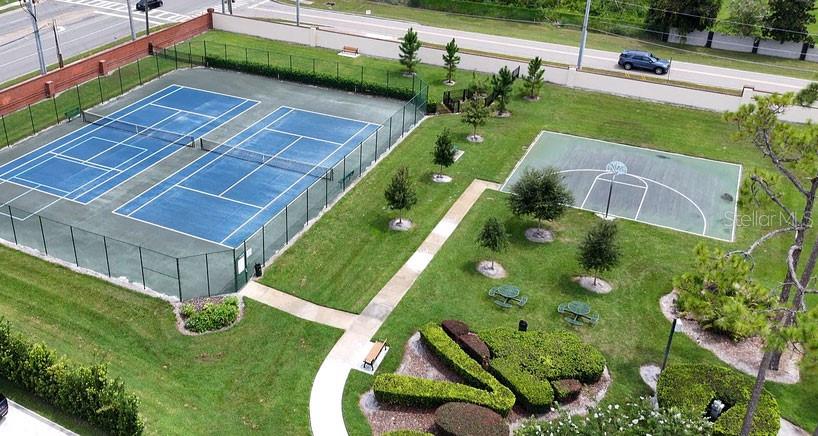 Aerial with Community maintained lot next door