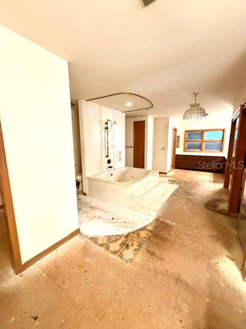 removed carpet in primary bathroom upstairs