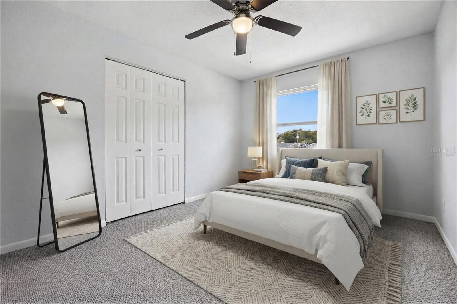 Virtually staged bedroom