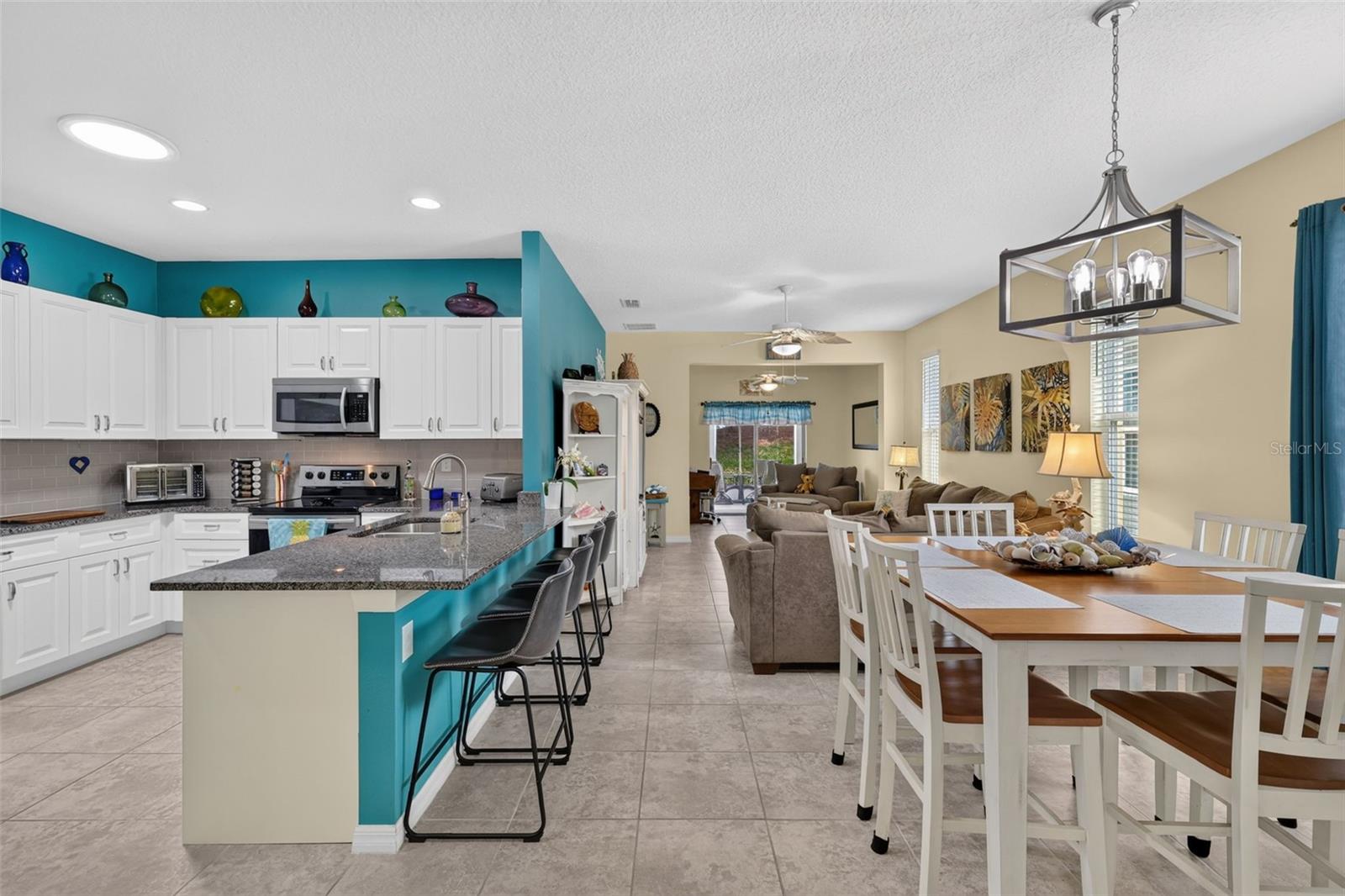 Kitchen, Dining, and Living Room
