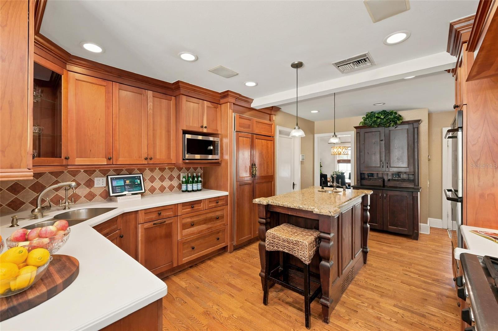 Kitchen with Center Island & Custom Cabinetry