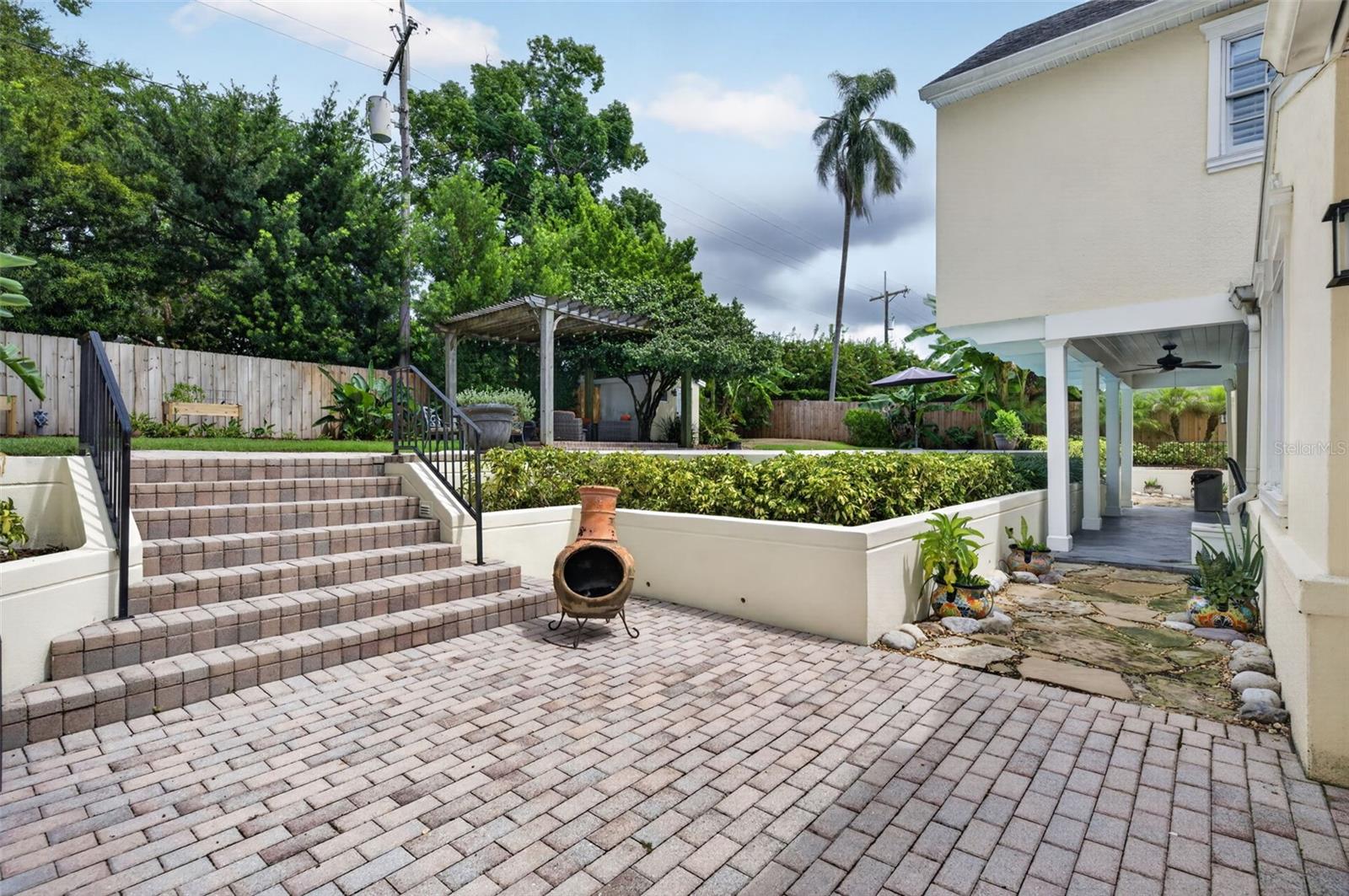 Terraced Backyard & Outdoor Living Areas