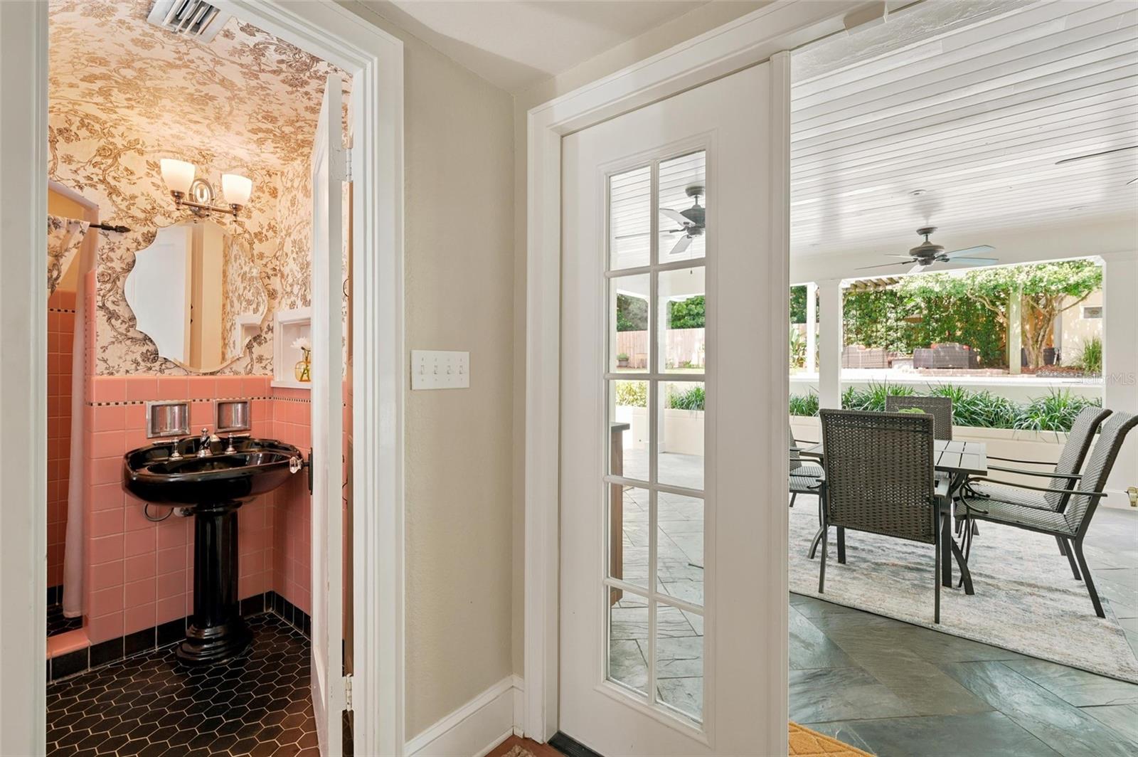 French Doors Connecting Interior & Covered Porch