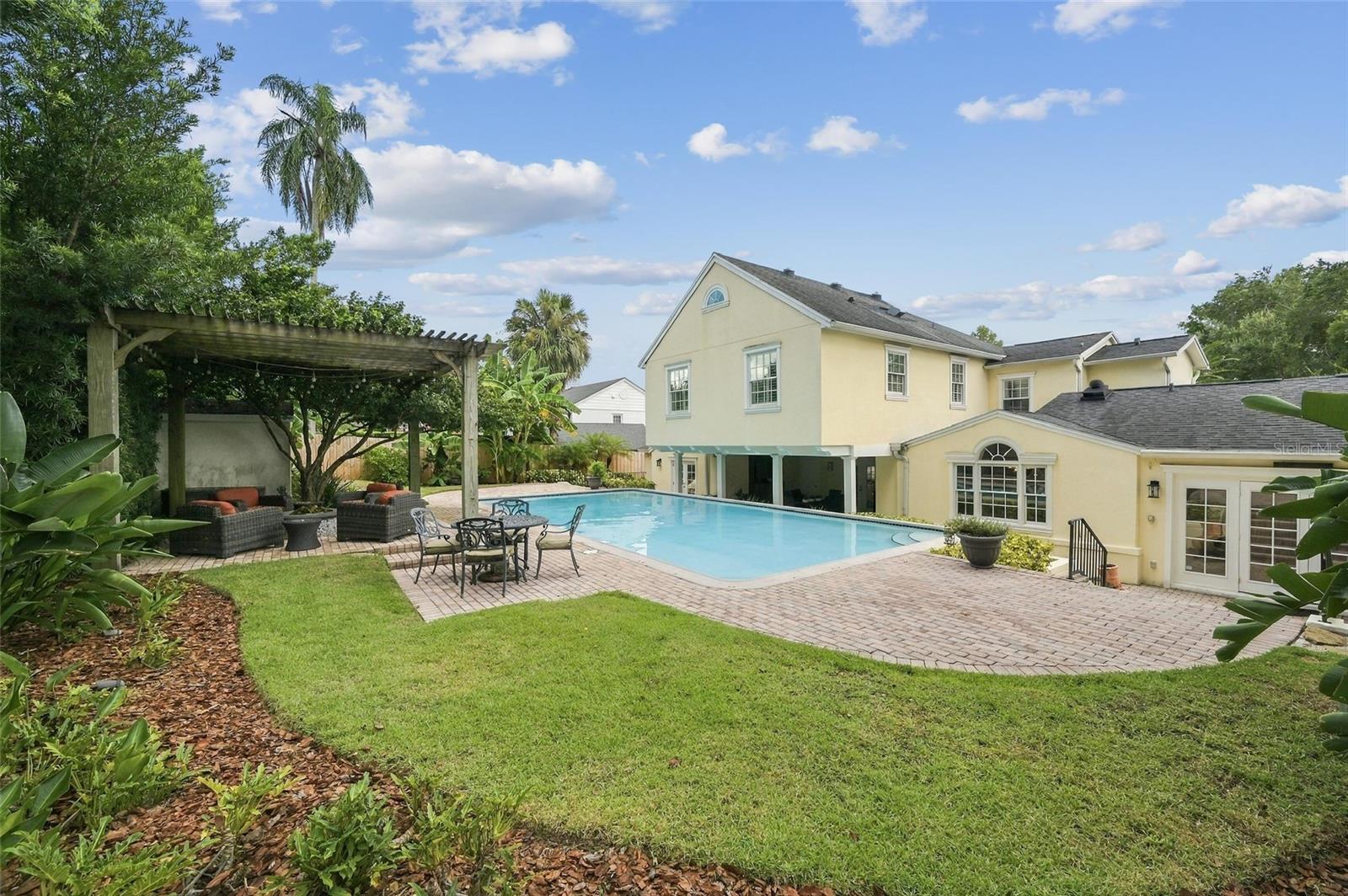 Private Backyard with Pool & Mature Landscaping