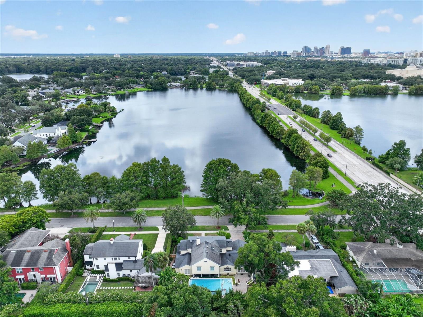 Aerial View  Lake Estelle with Downtown Orlando Beyond