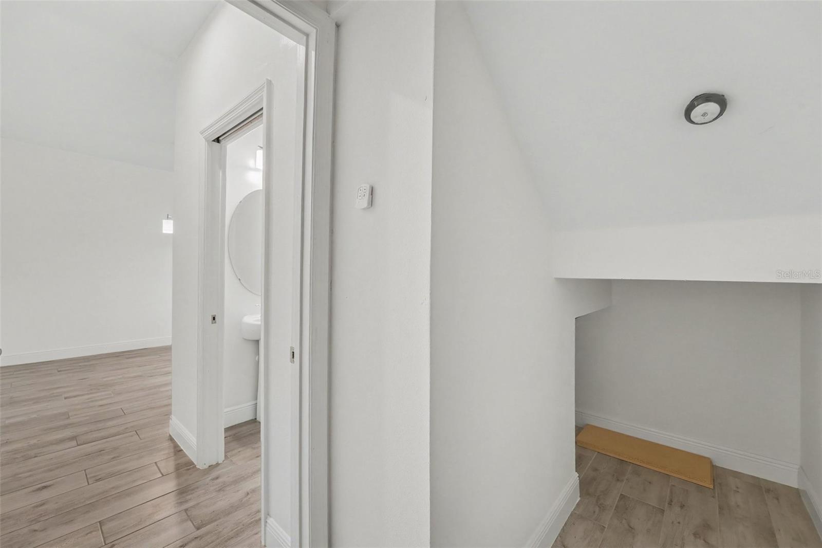 Powder Bath & Storage Area, Door accesses Garage