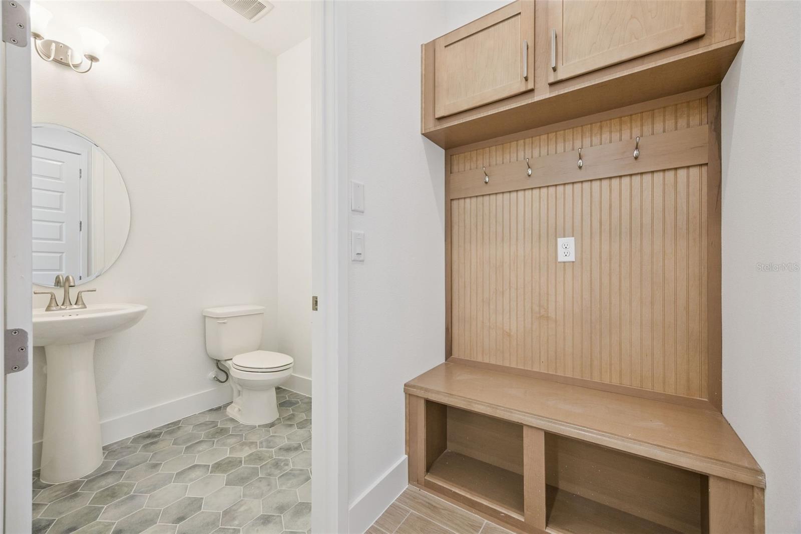 Drop zone and Powder bathroom