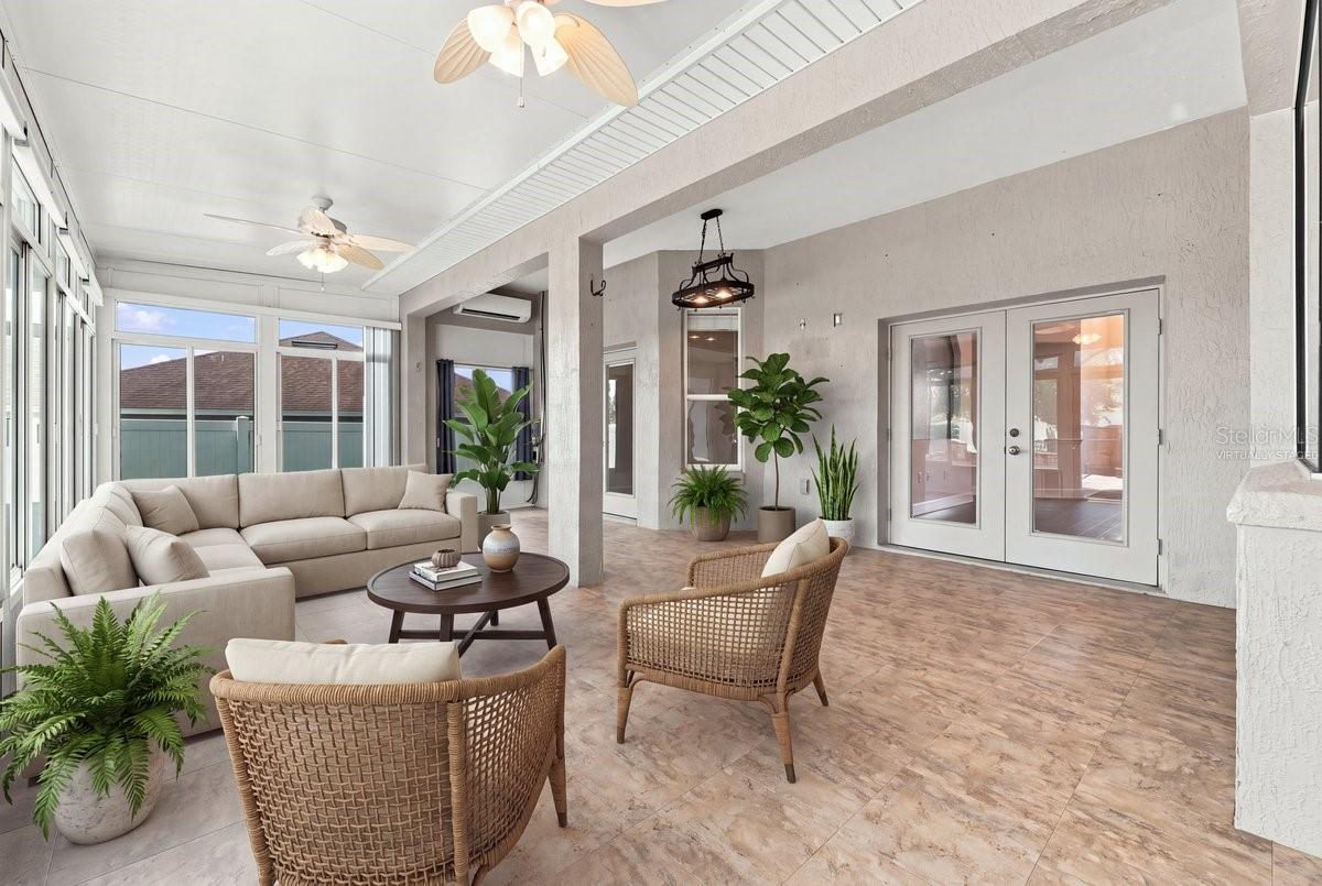 enclosed porch virtually staged