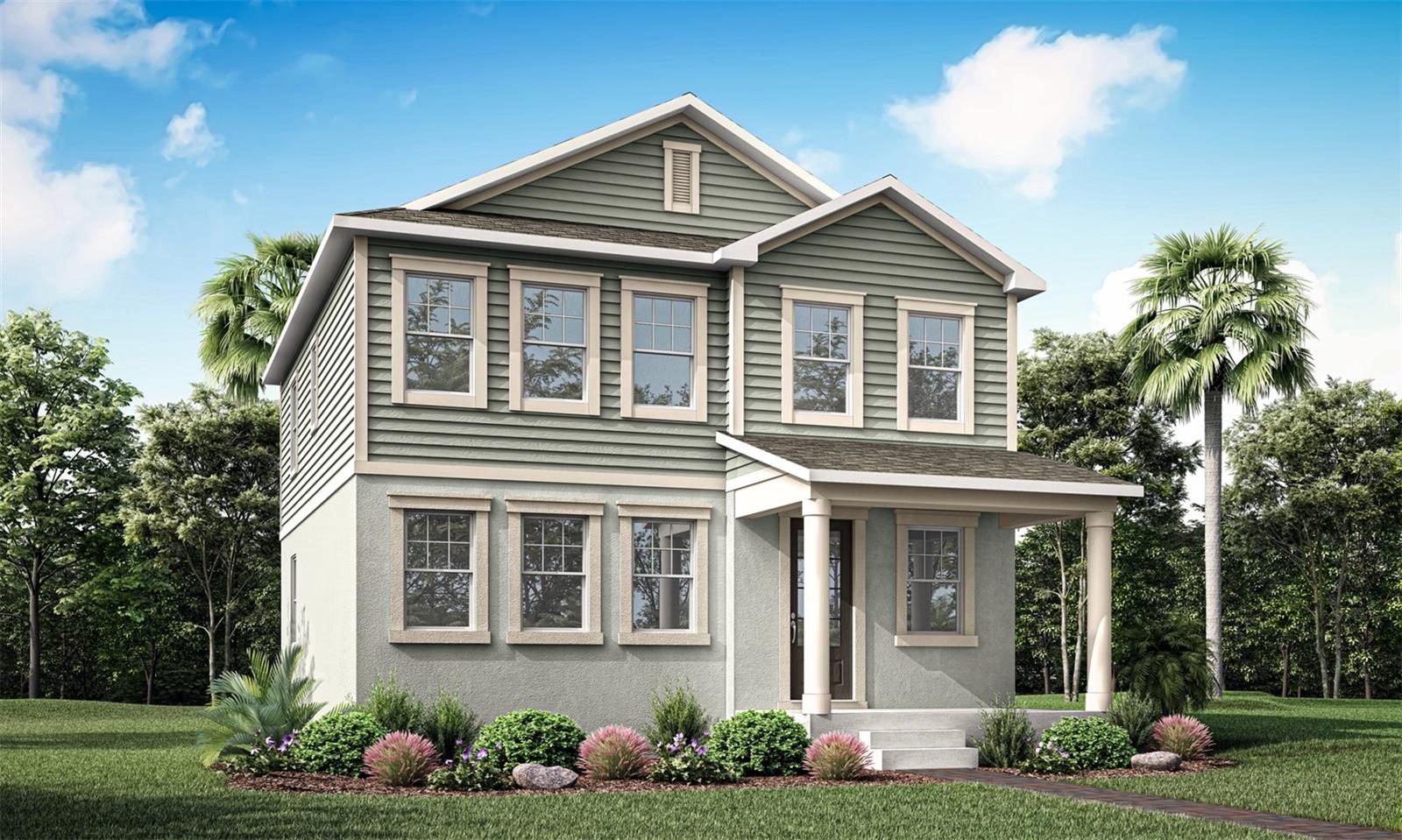 Rainwood - Grayton Floorplan - Colonial Revival Elevation - Architect's Rendering Rainwood - Grayton Floorplan - Colonial Revival Elevation - Architect's Rendering