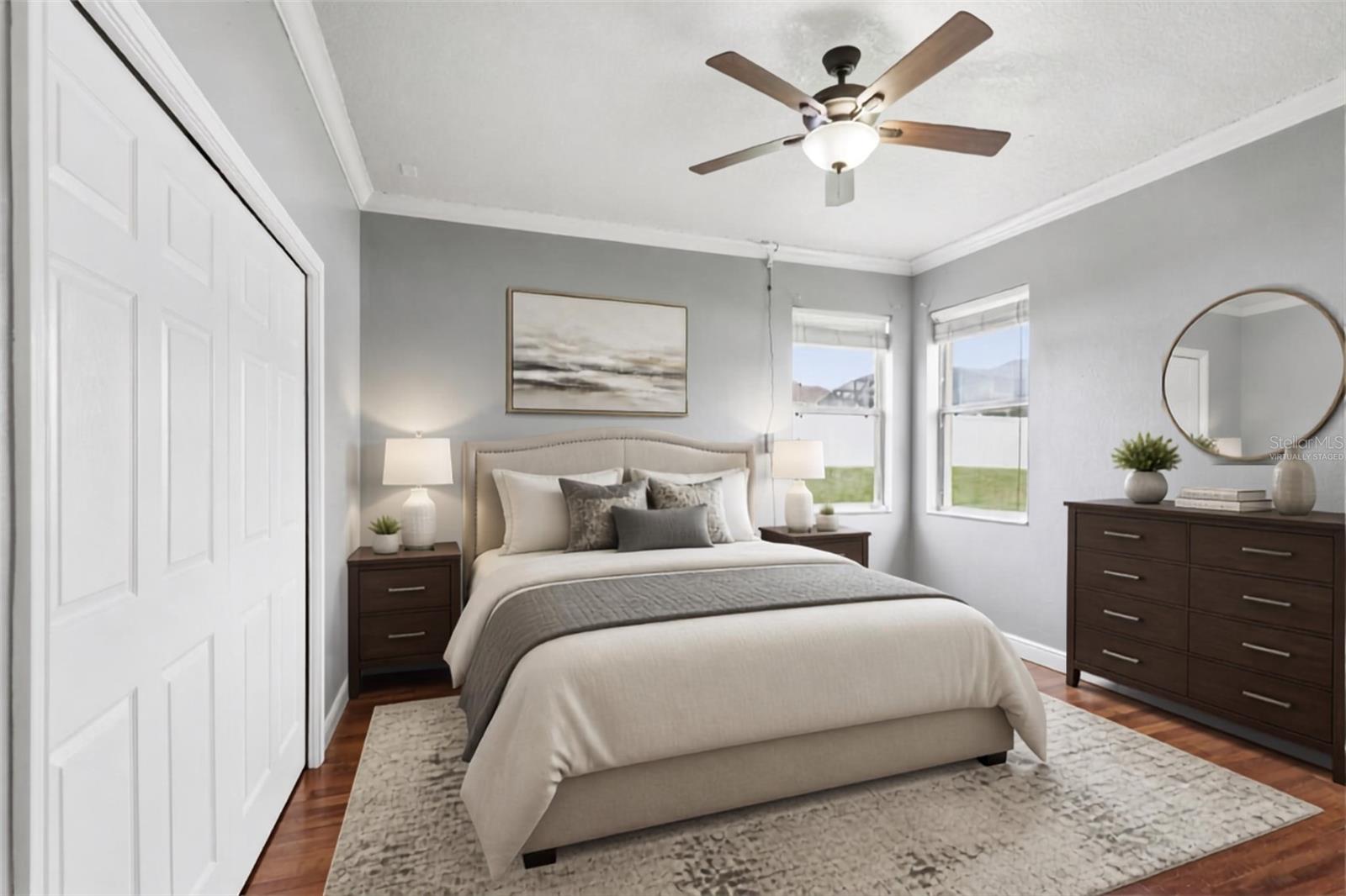 Virtually staged 3rd Bedroom