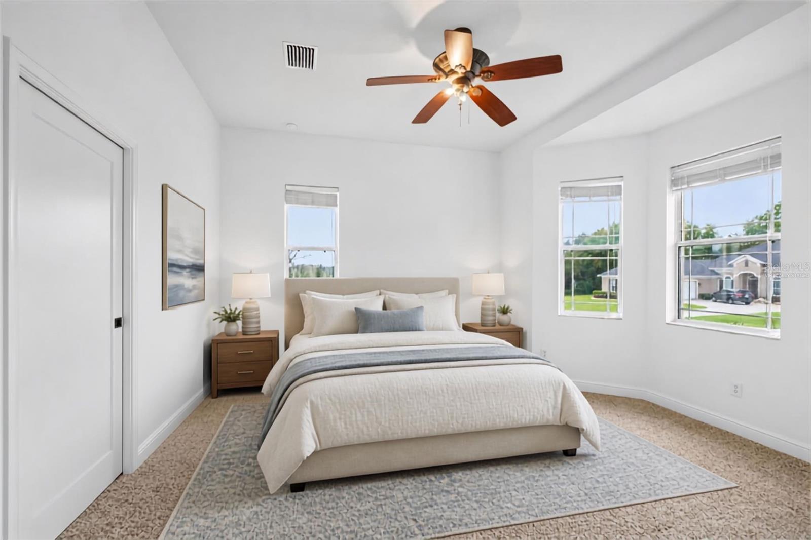 Virtually staged 4th Beddroom as Guest room set up