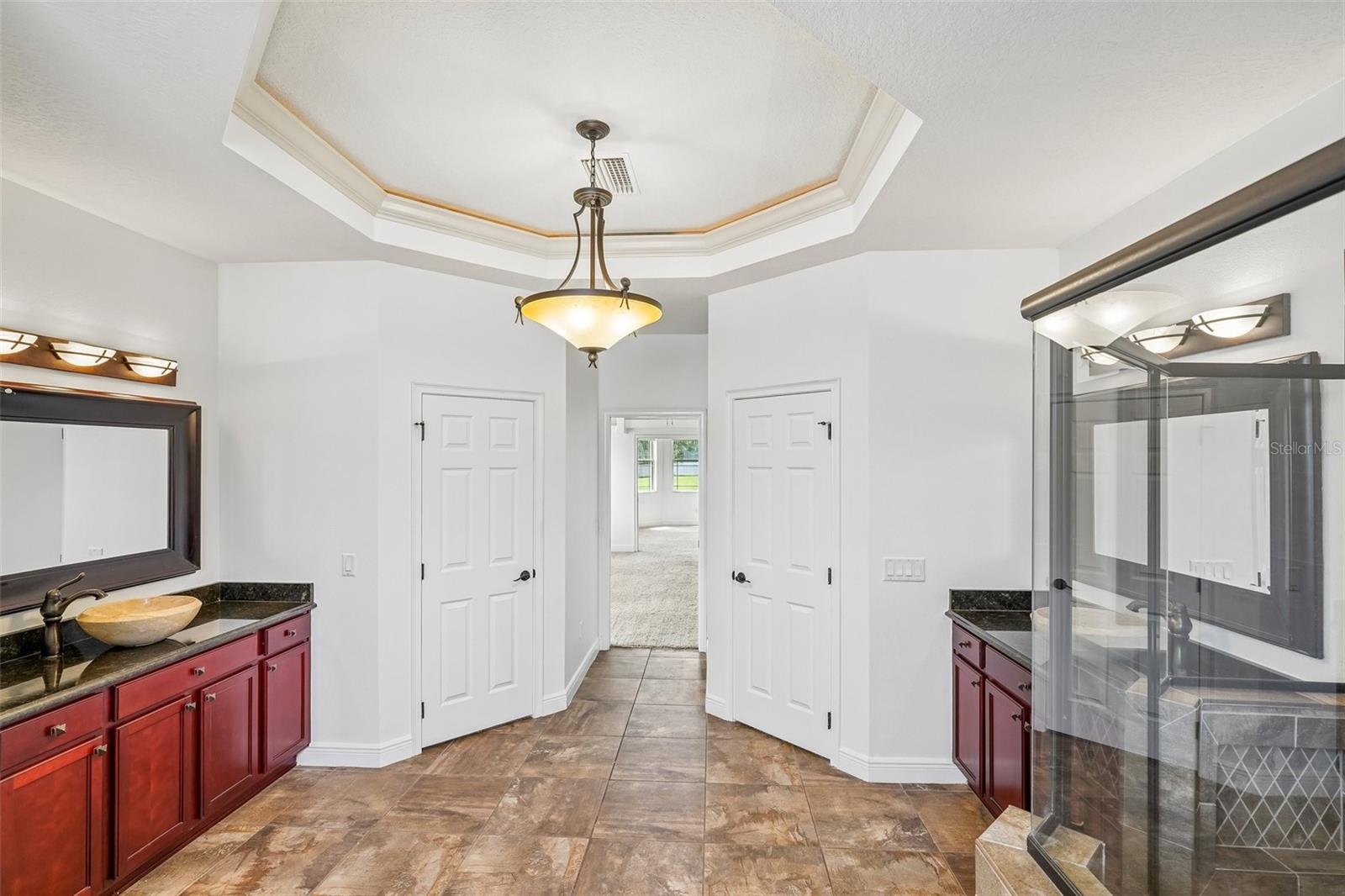 Master bath into bedroom
