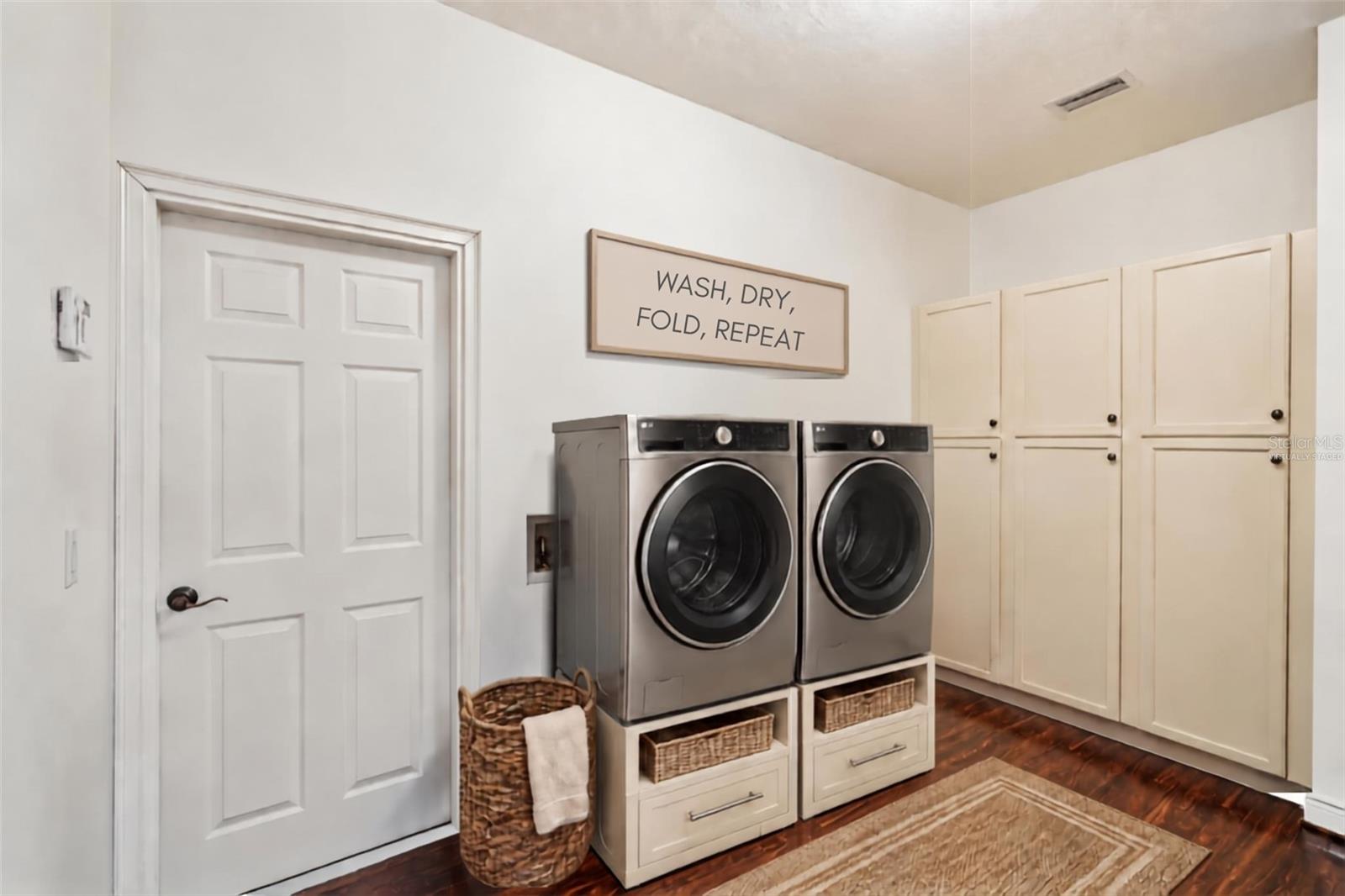Virtually staged Laundry room