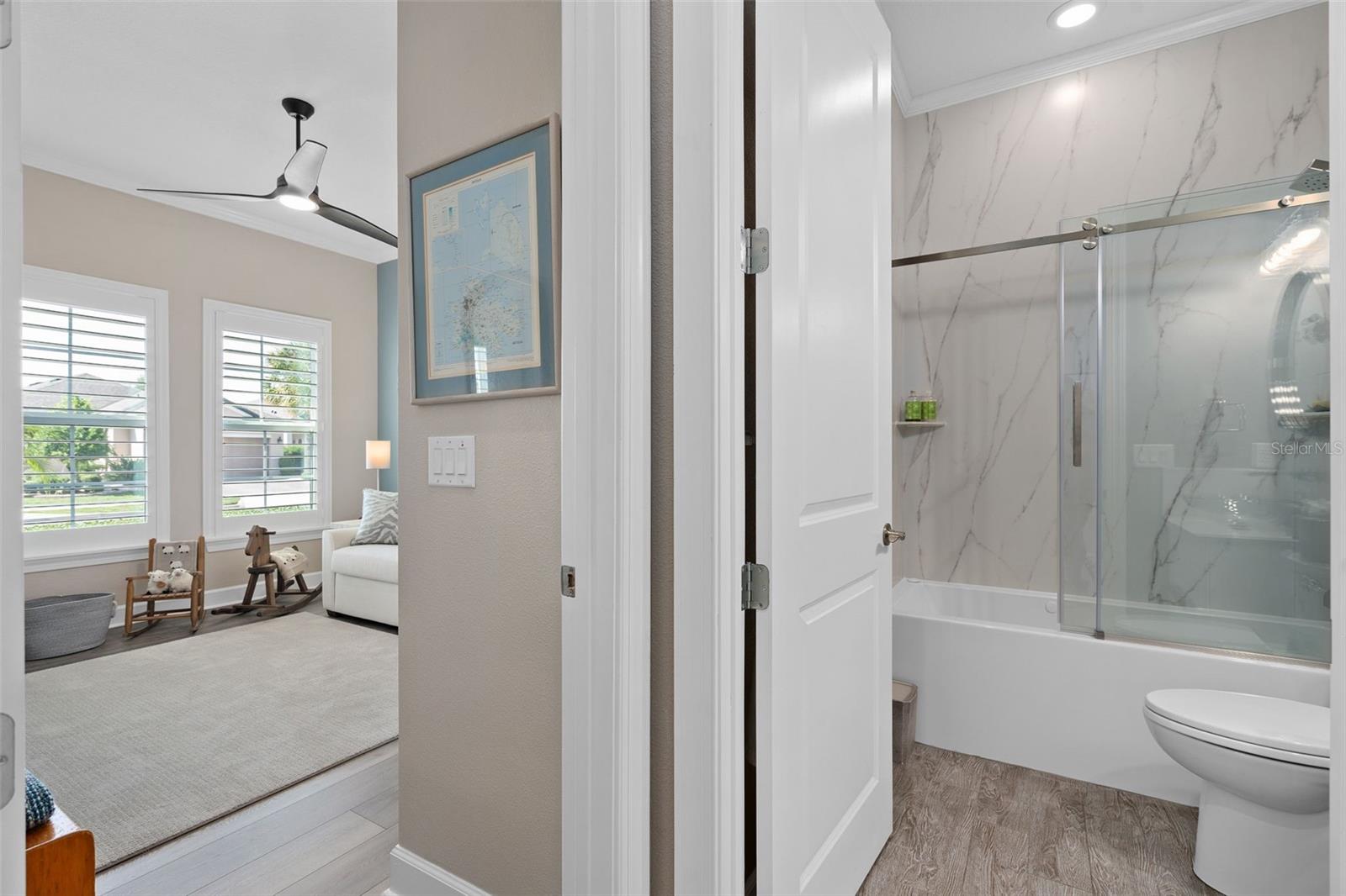 Bathroom 3 is convenient for your guests and is adjacent to bedroom 3.