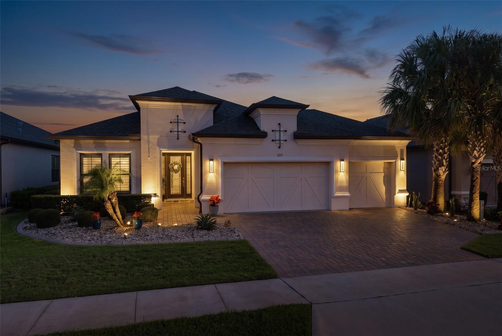 Beautiful curb appeal is accentuated with landscape lighting. Beautiful curb appeal is accentuated with landscape lighting.