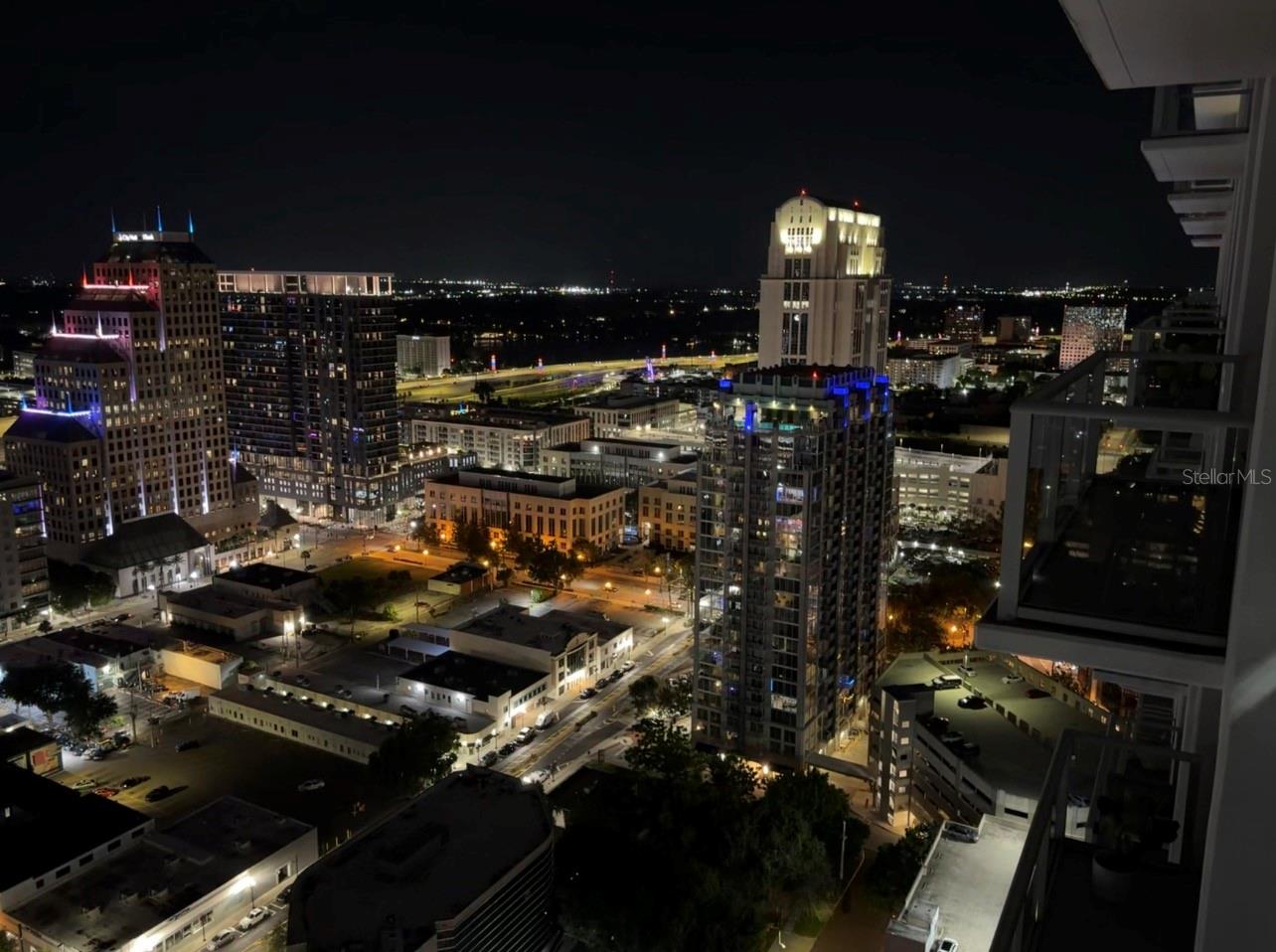 Night view from balcony