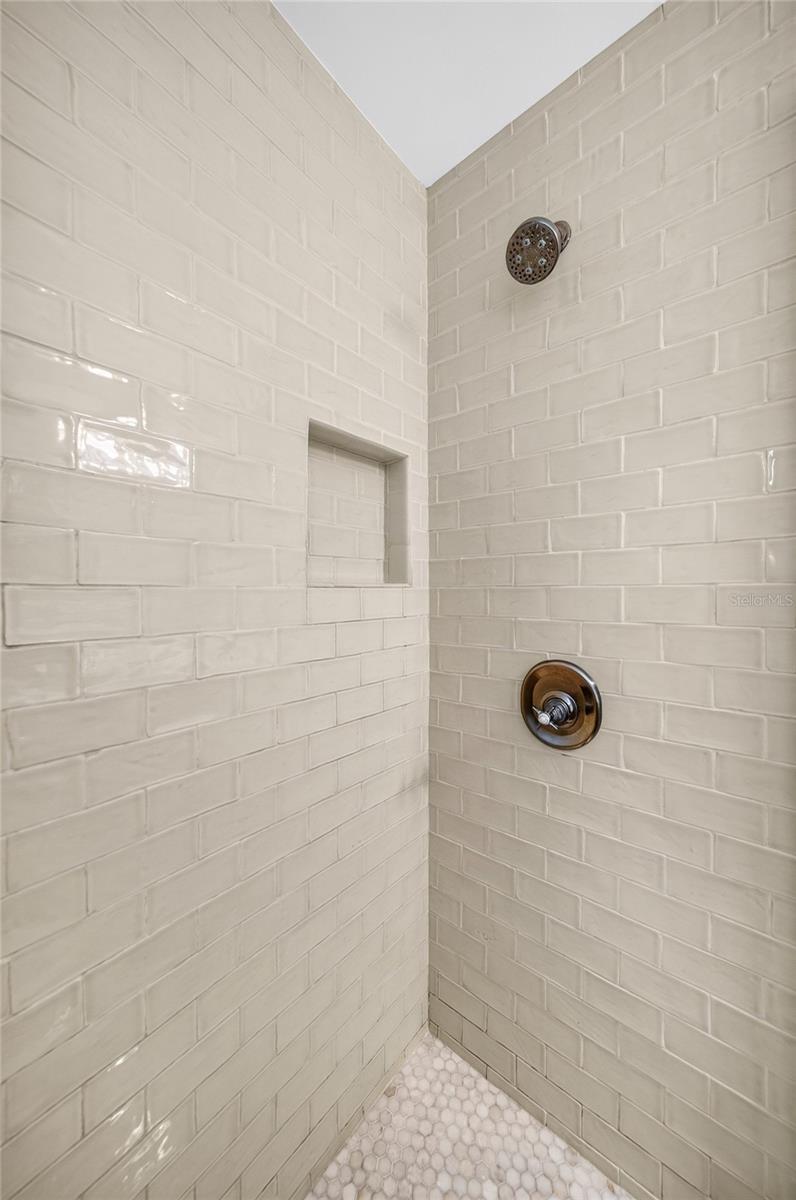 Shower in bathroom
