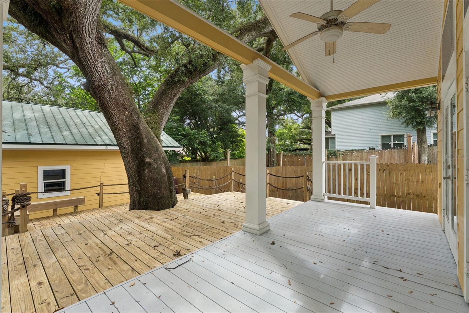Covered porch, deck.