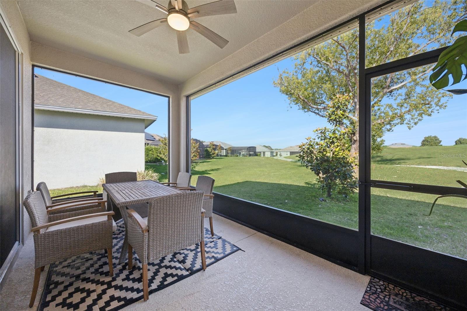 Back porch backing to open space for extra privacy.