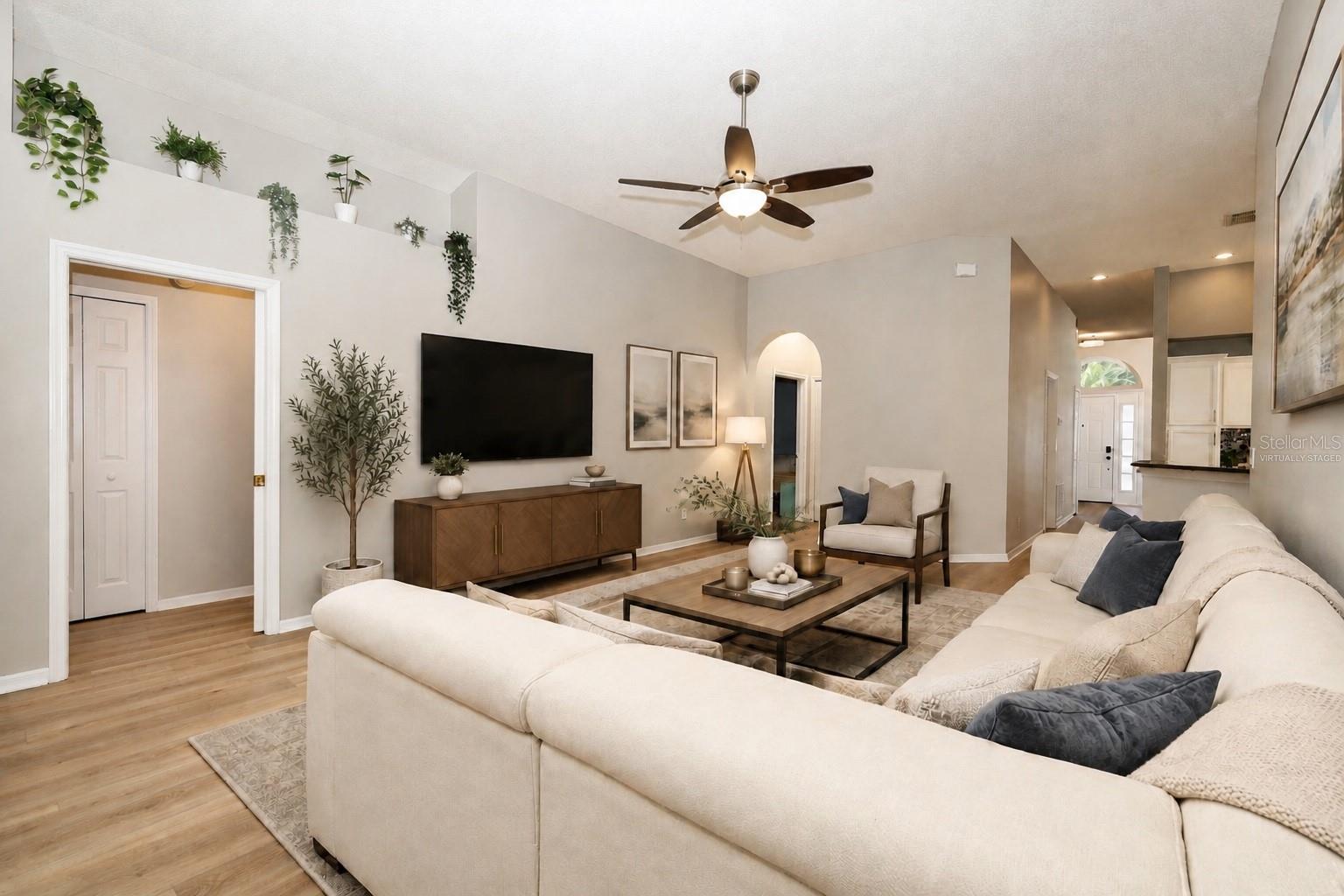 Family Room Virtually Staged