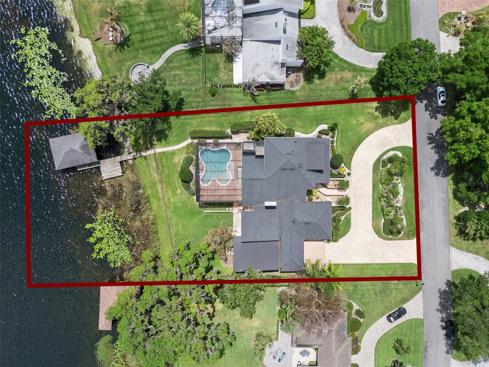 Outdoor features include a screened pool, covered entertaining area, fenced yard.
