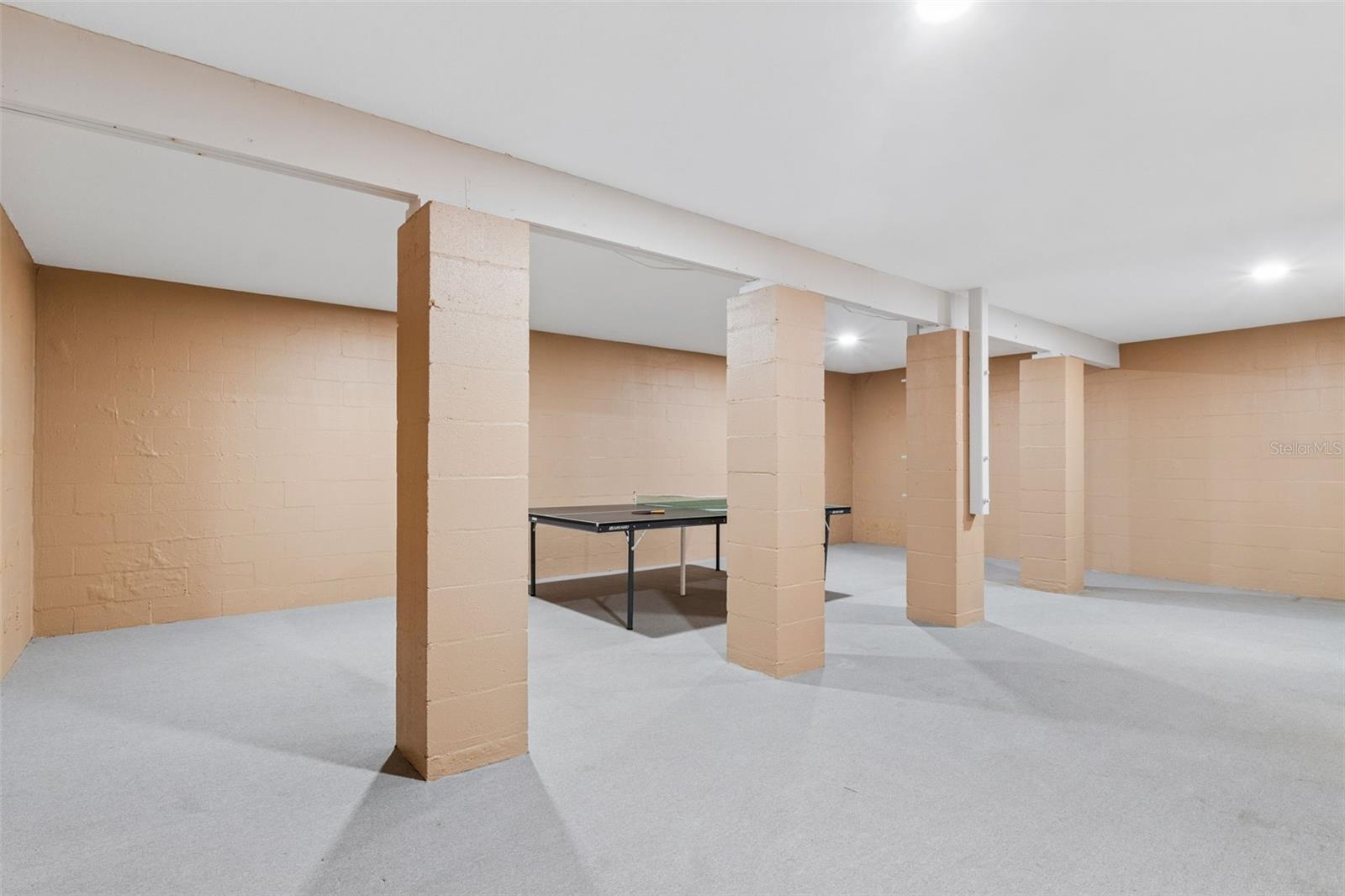 Secure basement safe room ideal as a shelter, game room, music room, or additional flex space.