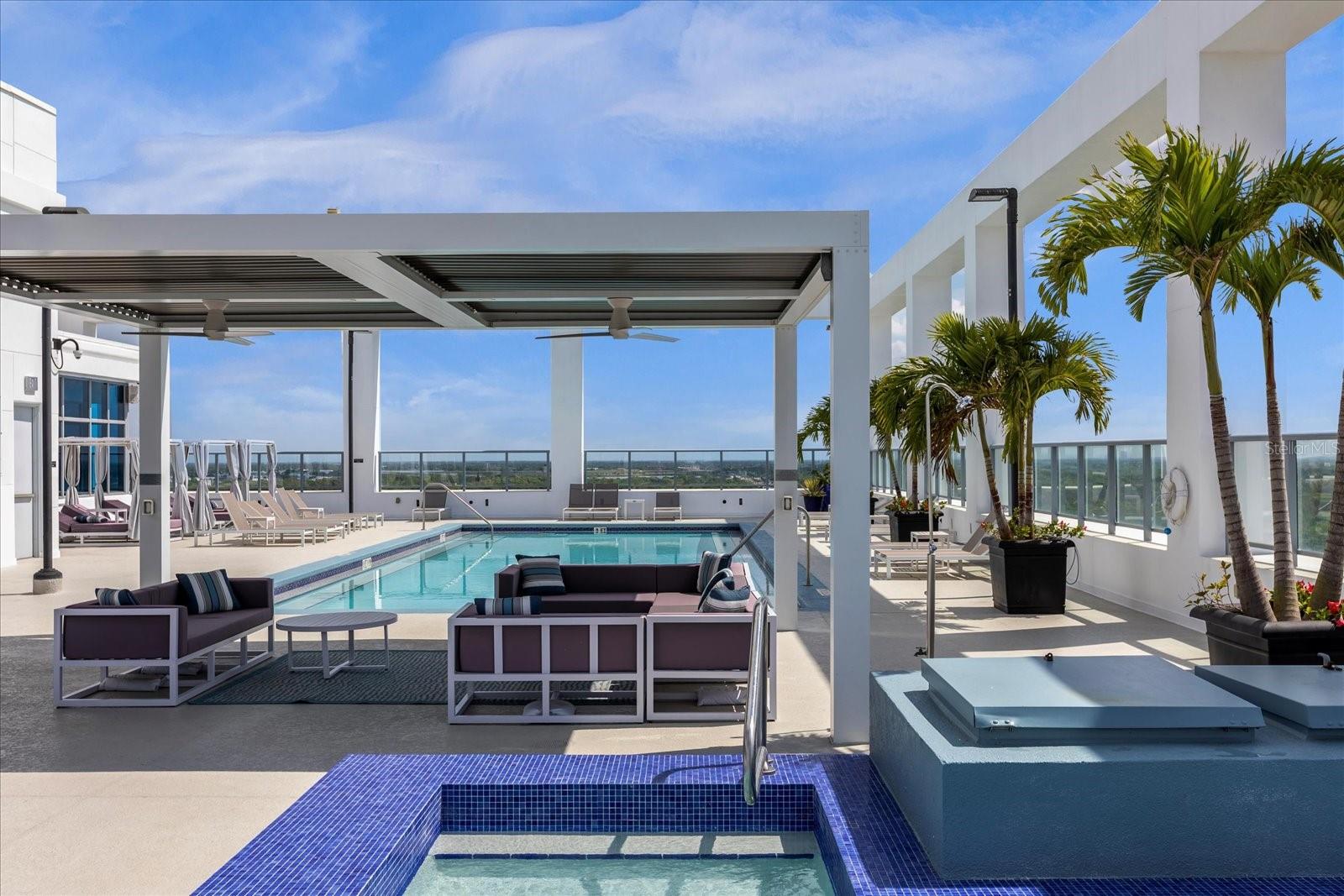 Pool view facing east.