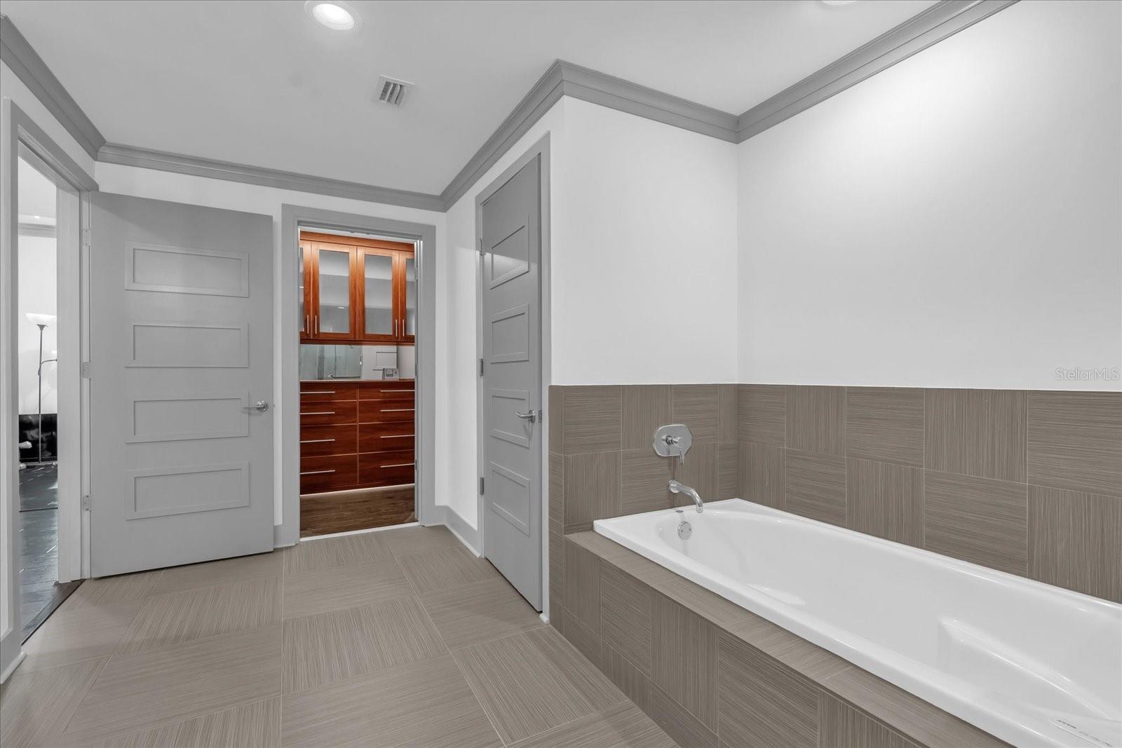 CUSTOM CLOSET BUILT IN. Located in main bath.