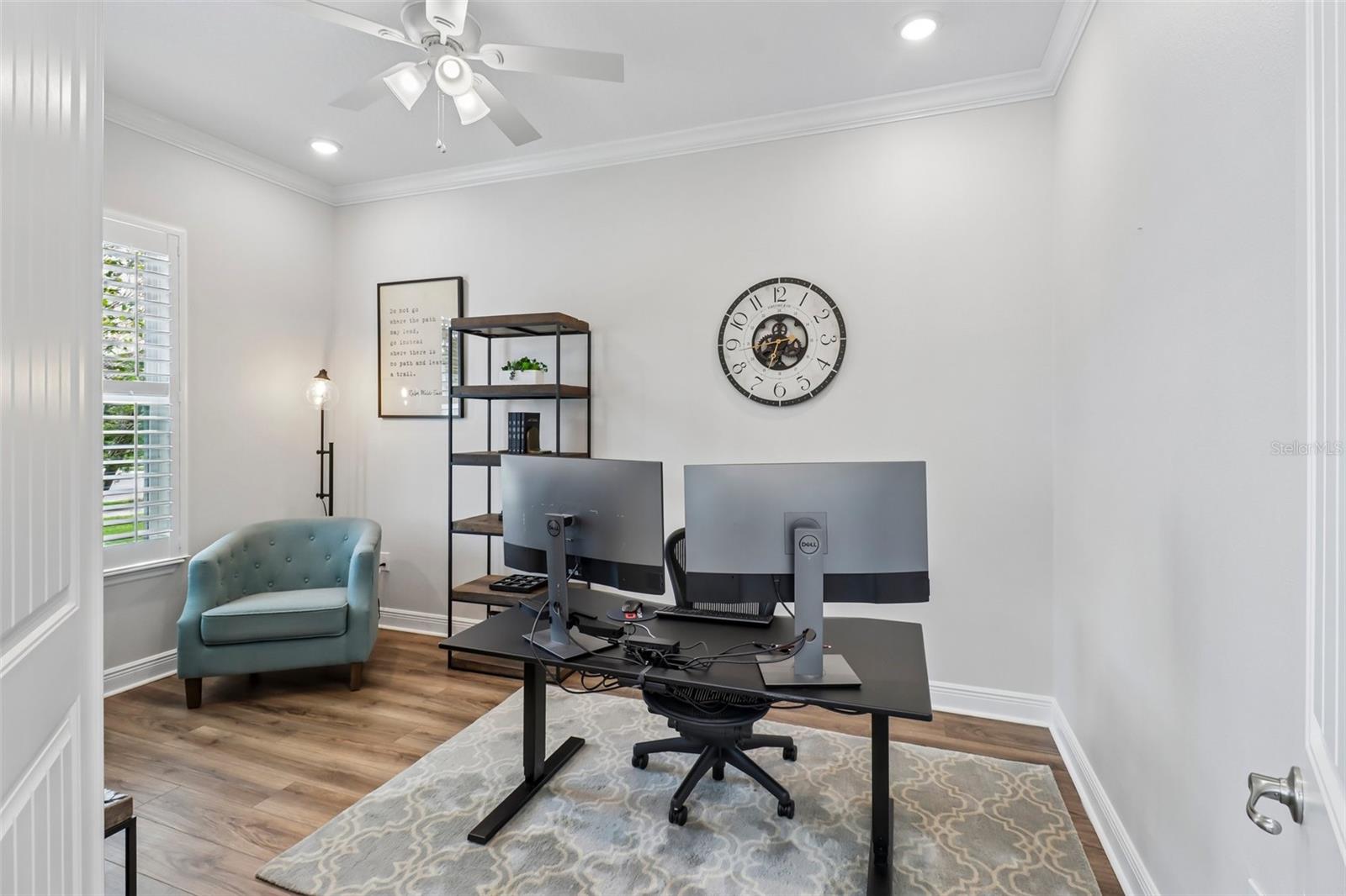 Dedicated office or flex room at the front of the home