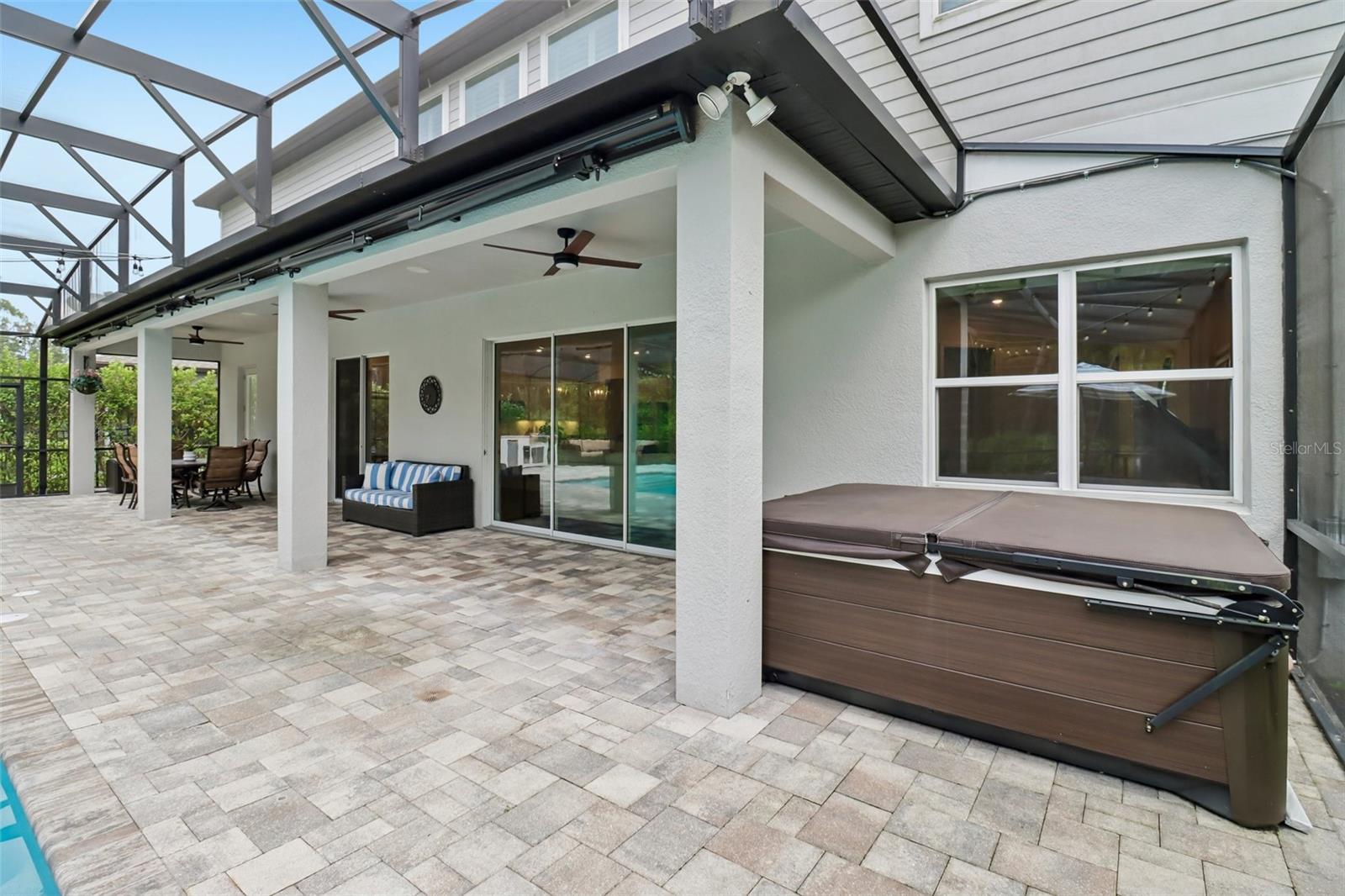 There is a retractable awning off of the lanai roof for more shade