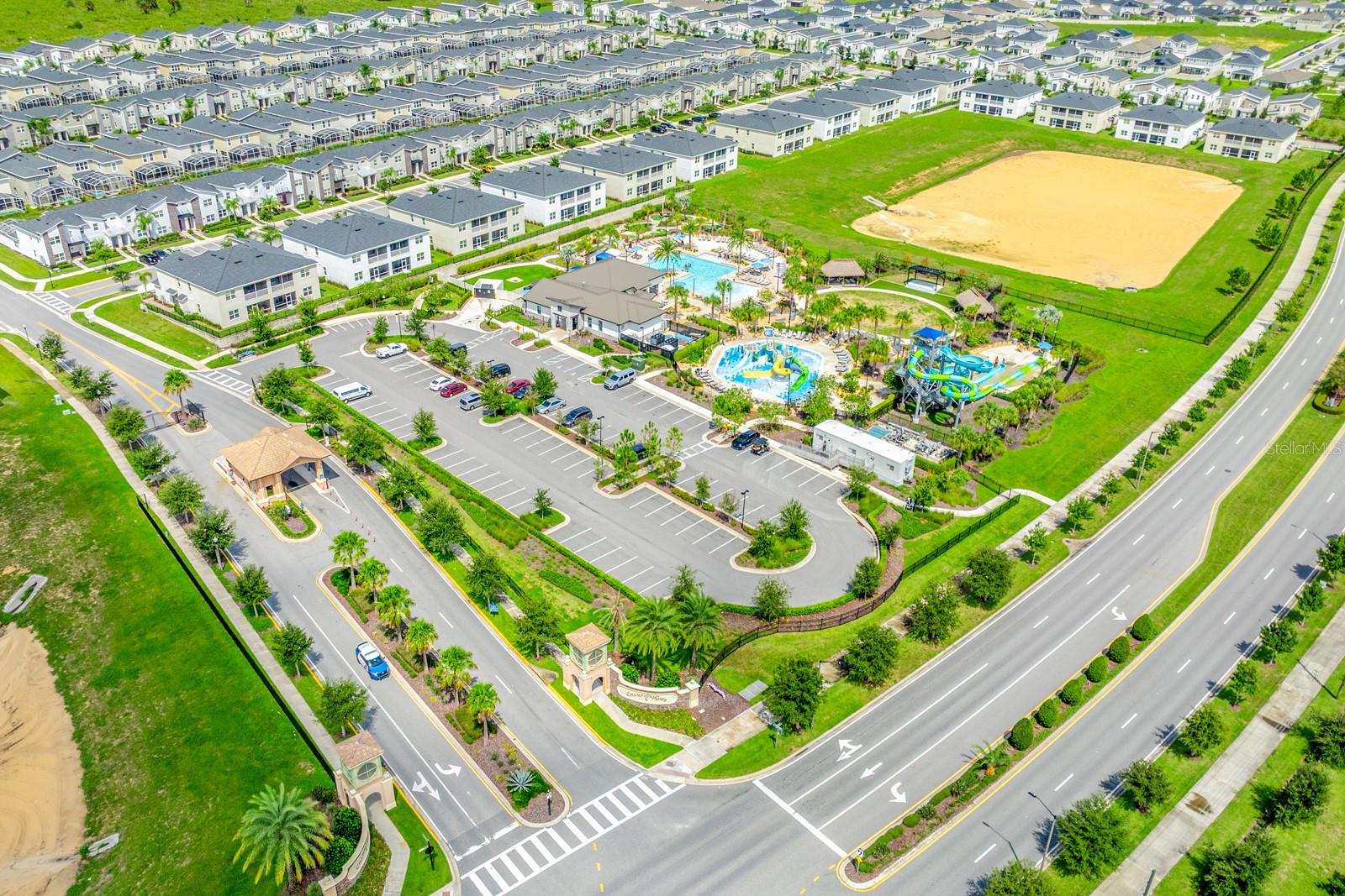 Aerial view of the amenities.