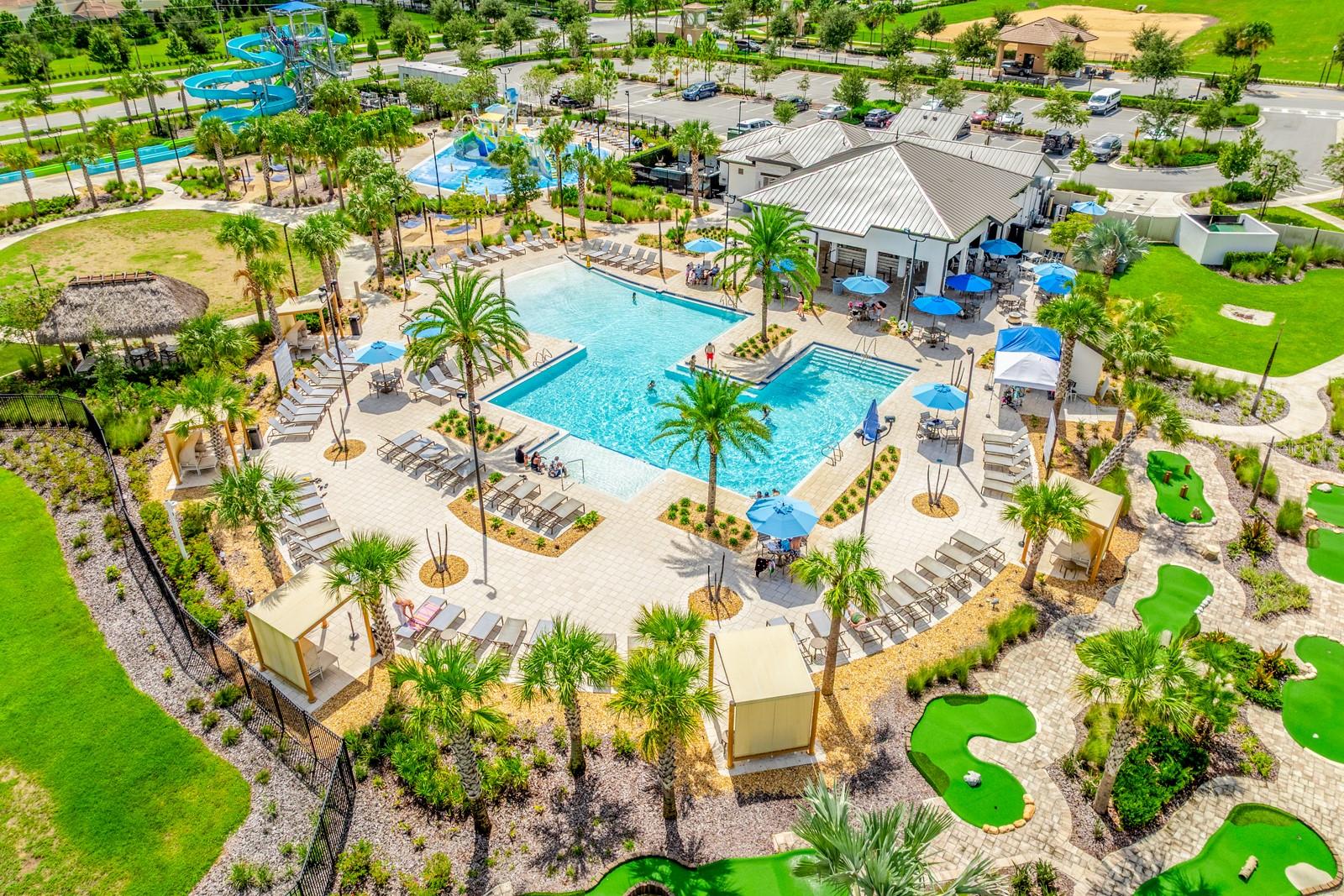 Aerial view of the community amenities