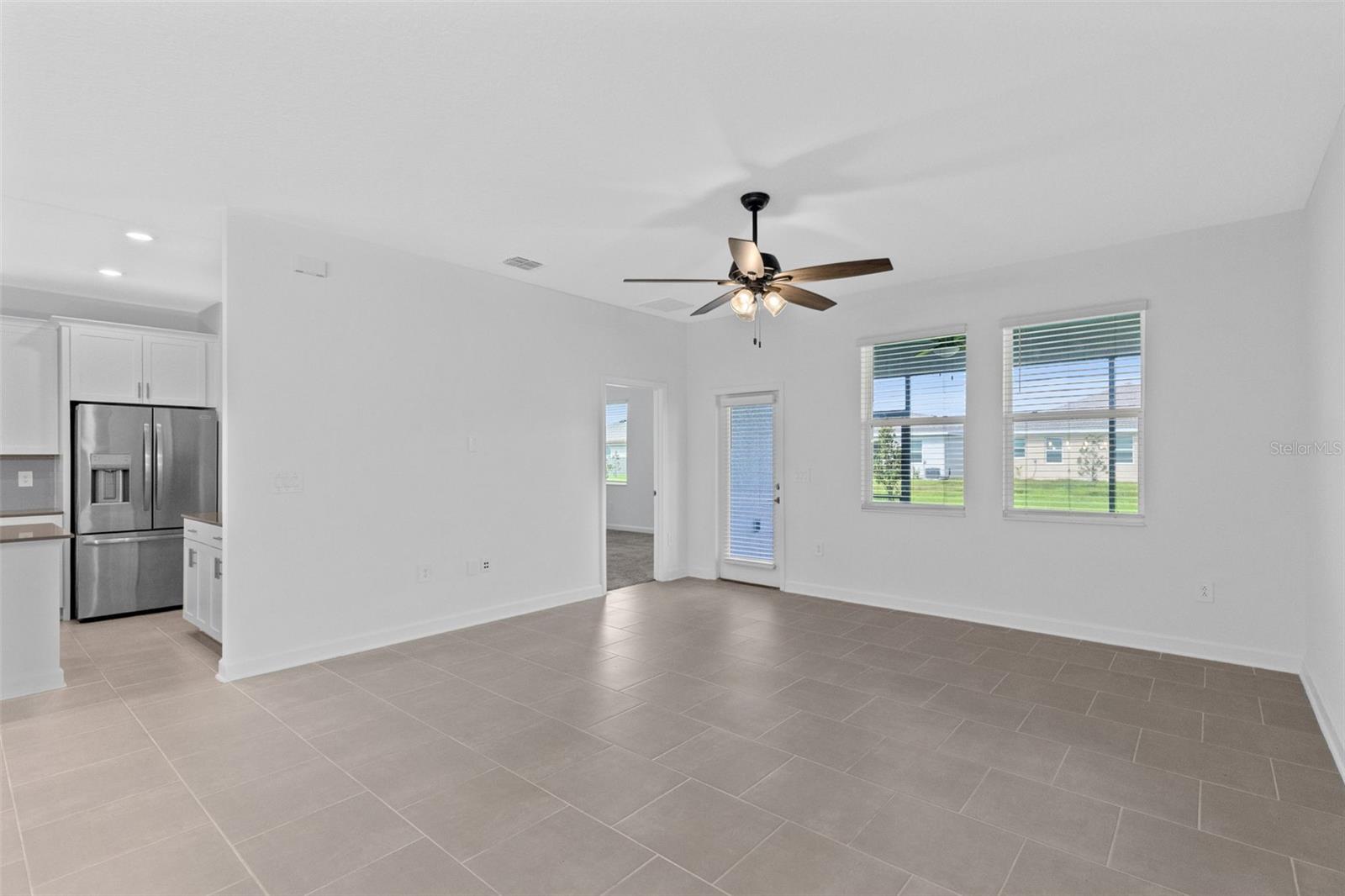 Dining room overlooking kitchen and living room.