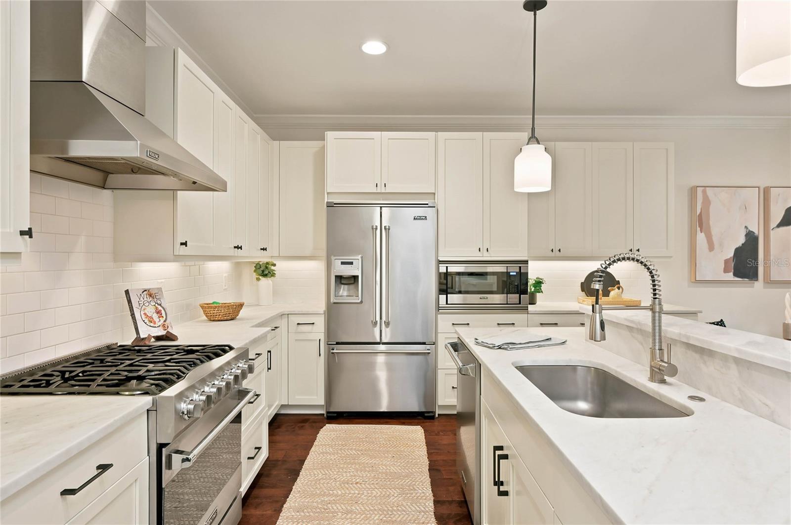 Viking appliance package with 6 burner Gas Range, Microwave, Dishwasher and Refrigerator