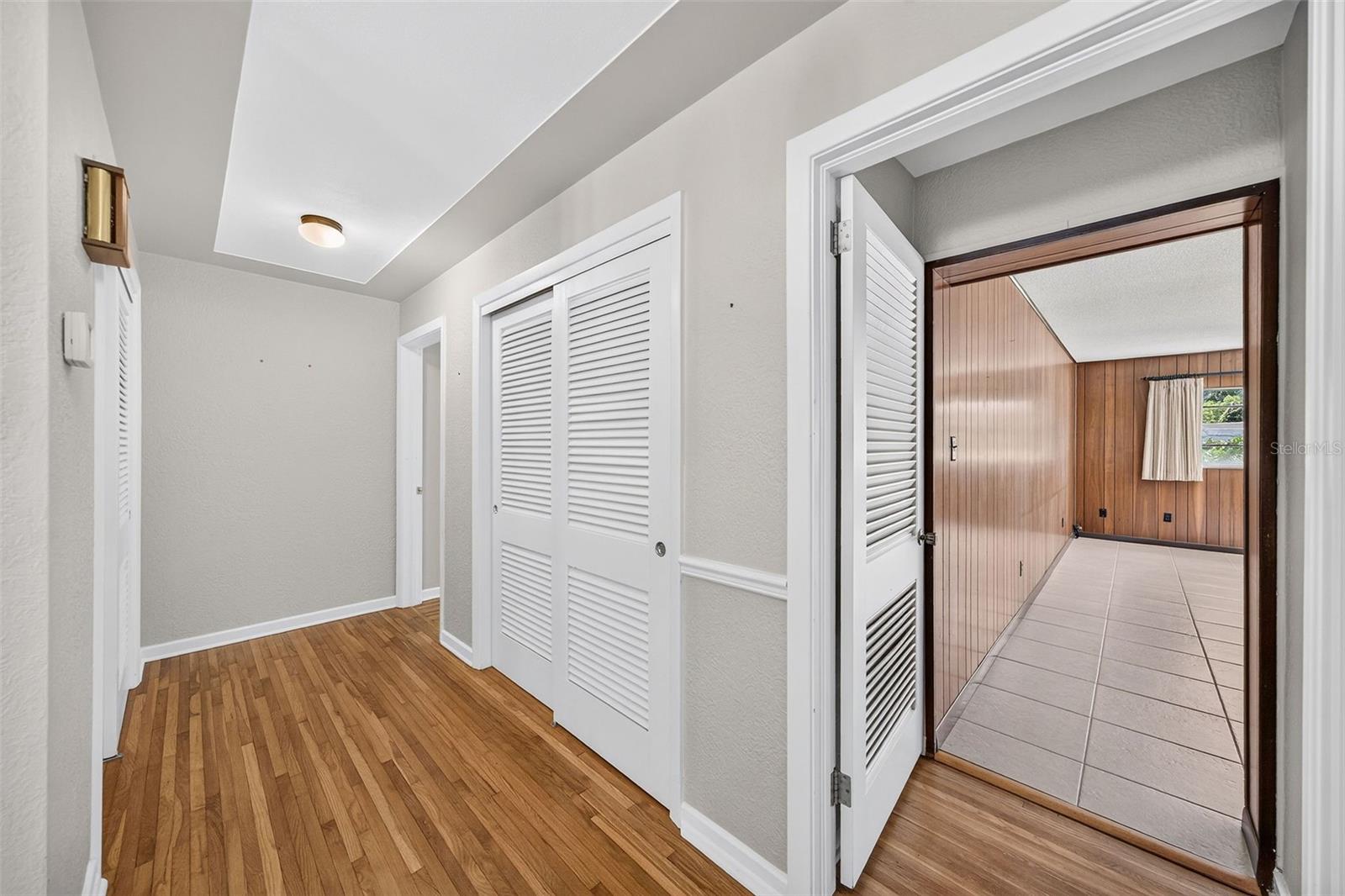 Generous storage in hallway.
