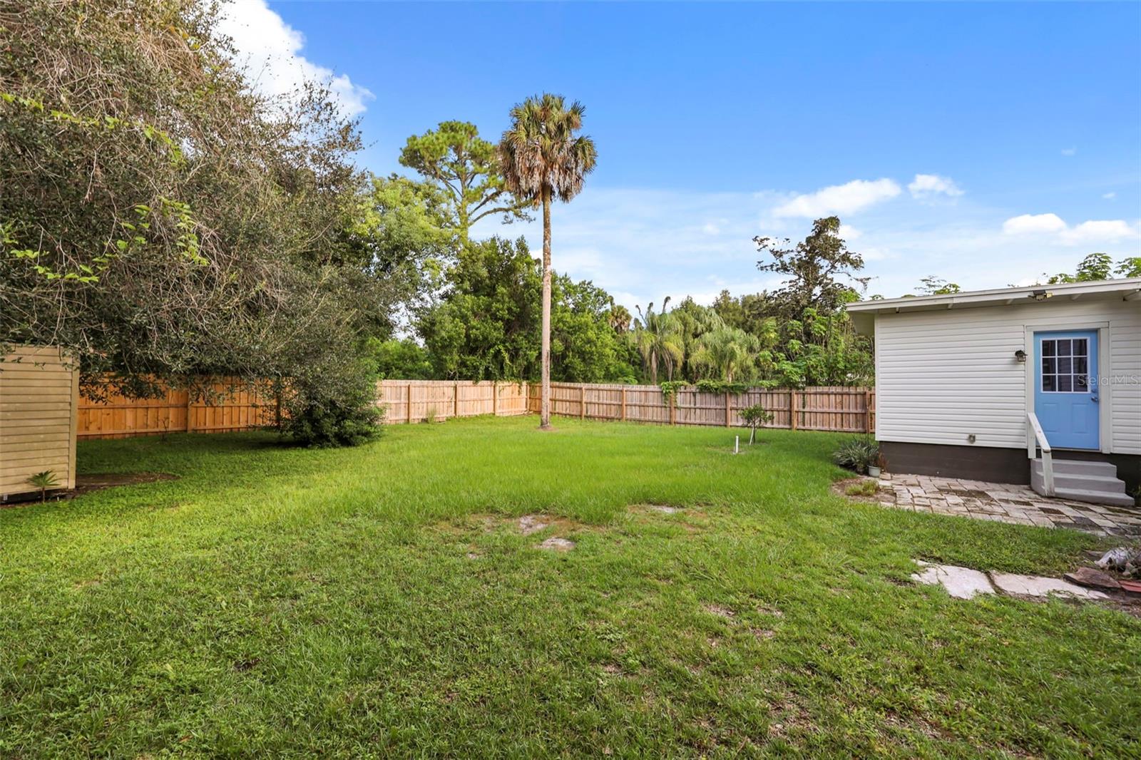 Fully fenced backyard