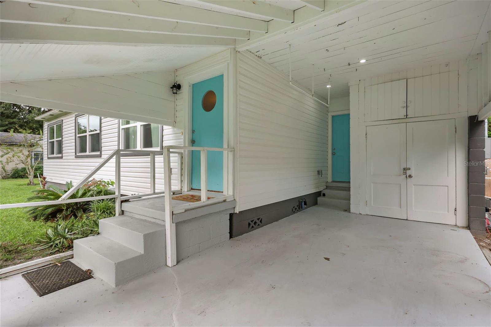 Two entry points from the front of the house.