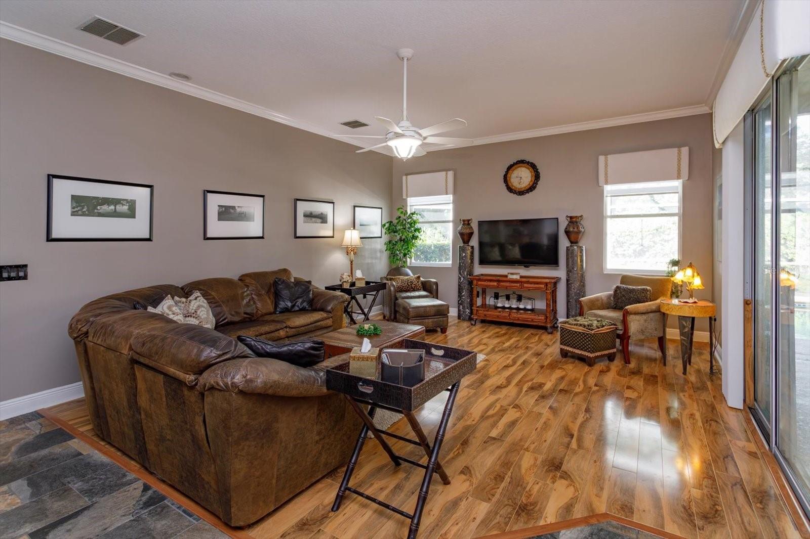 spacious family room
