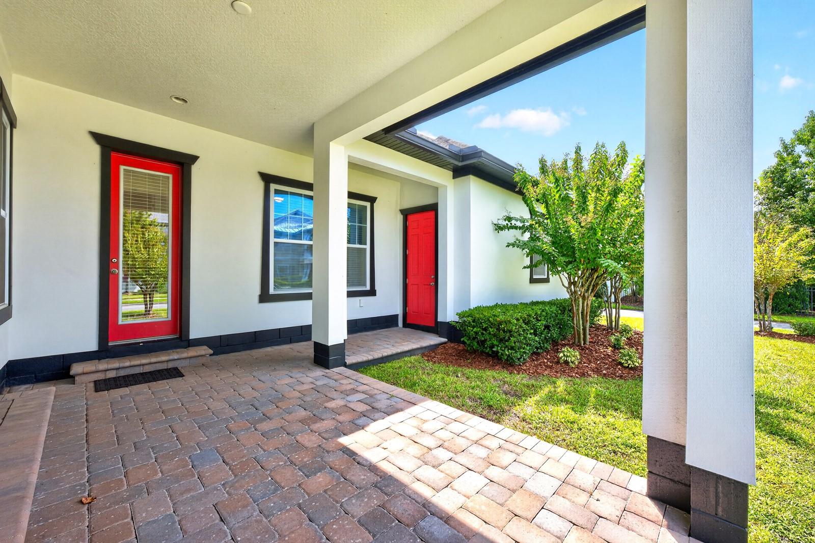 Covered paver lanai.