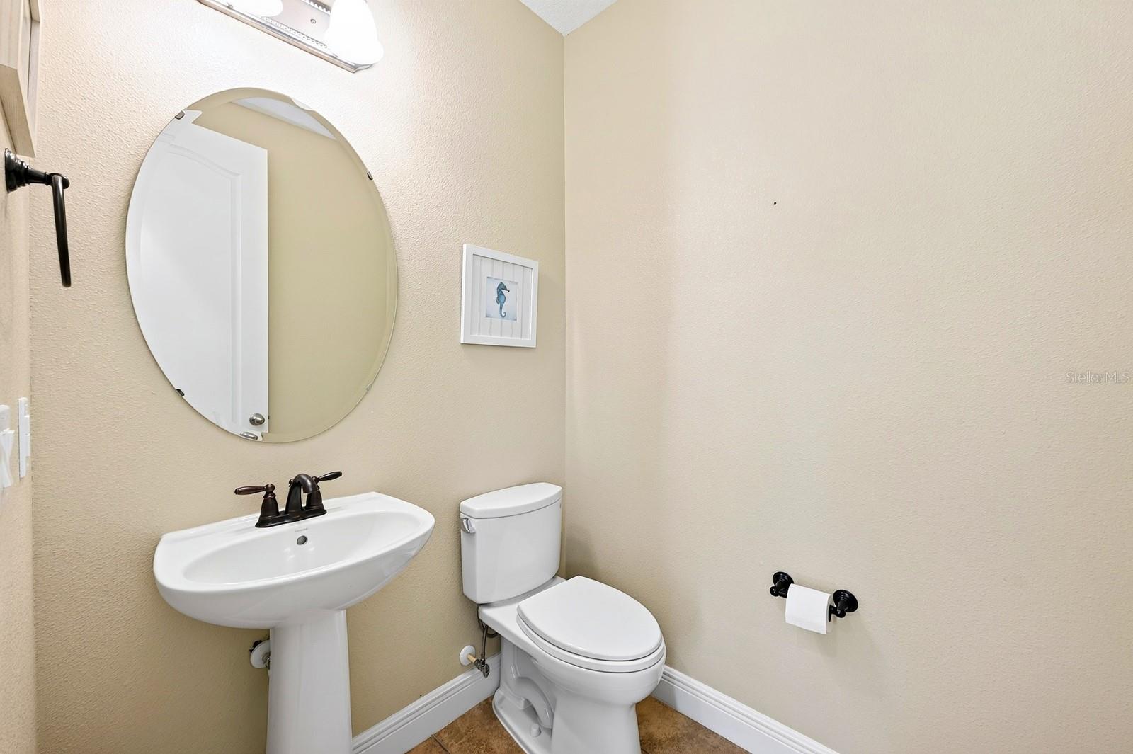 Convenient main floor half bath.