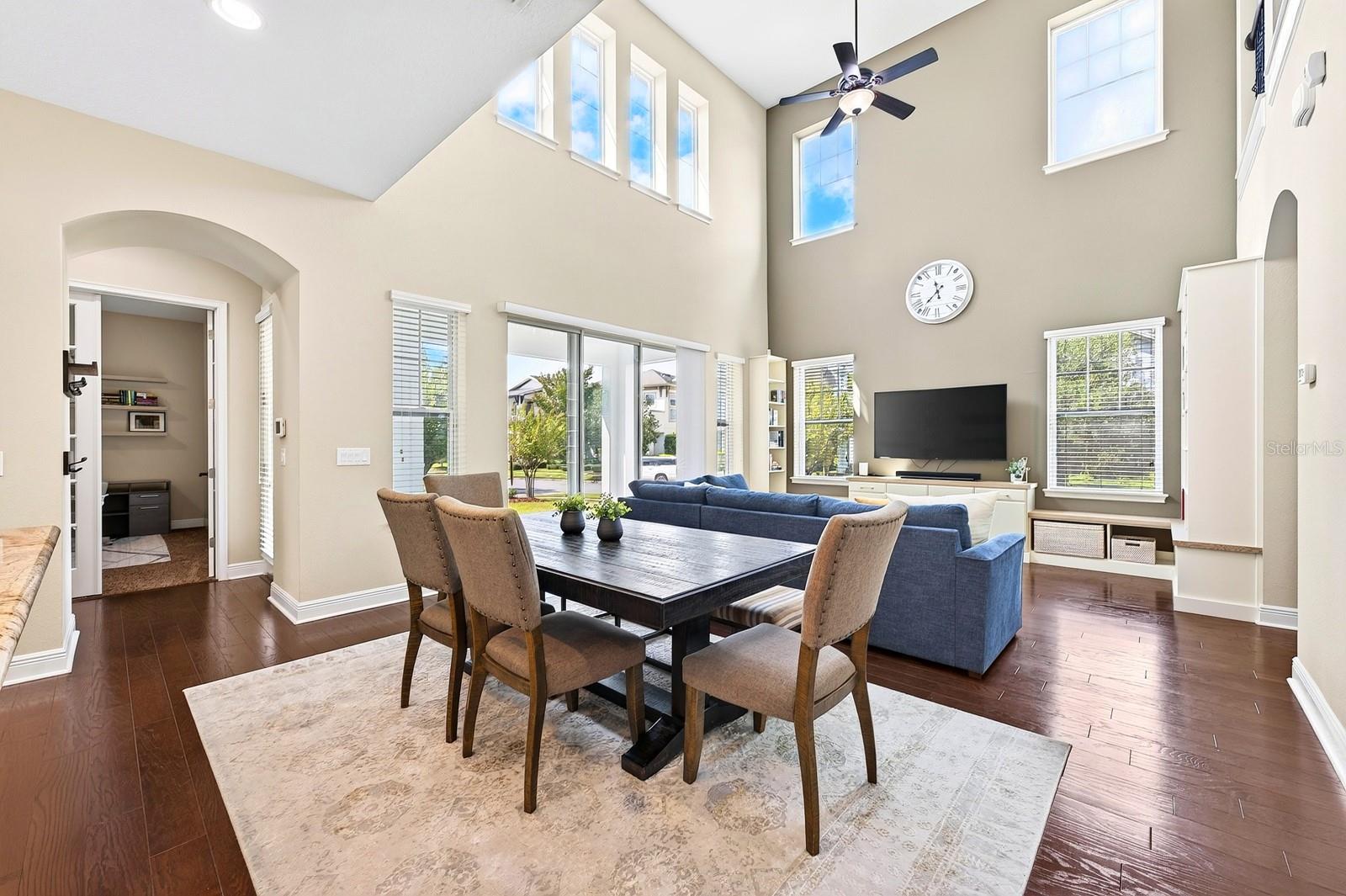 Open concept living, soaring ceilings and tons of natural light.