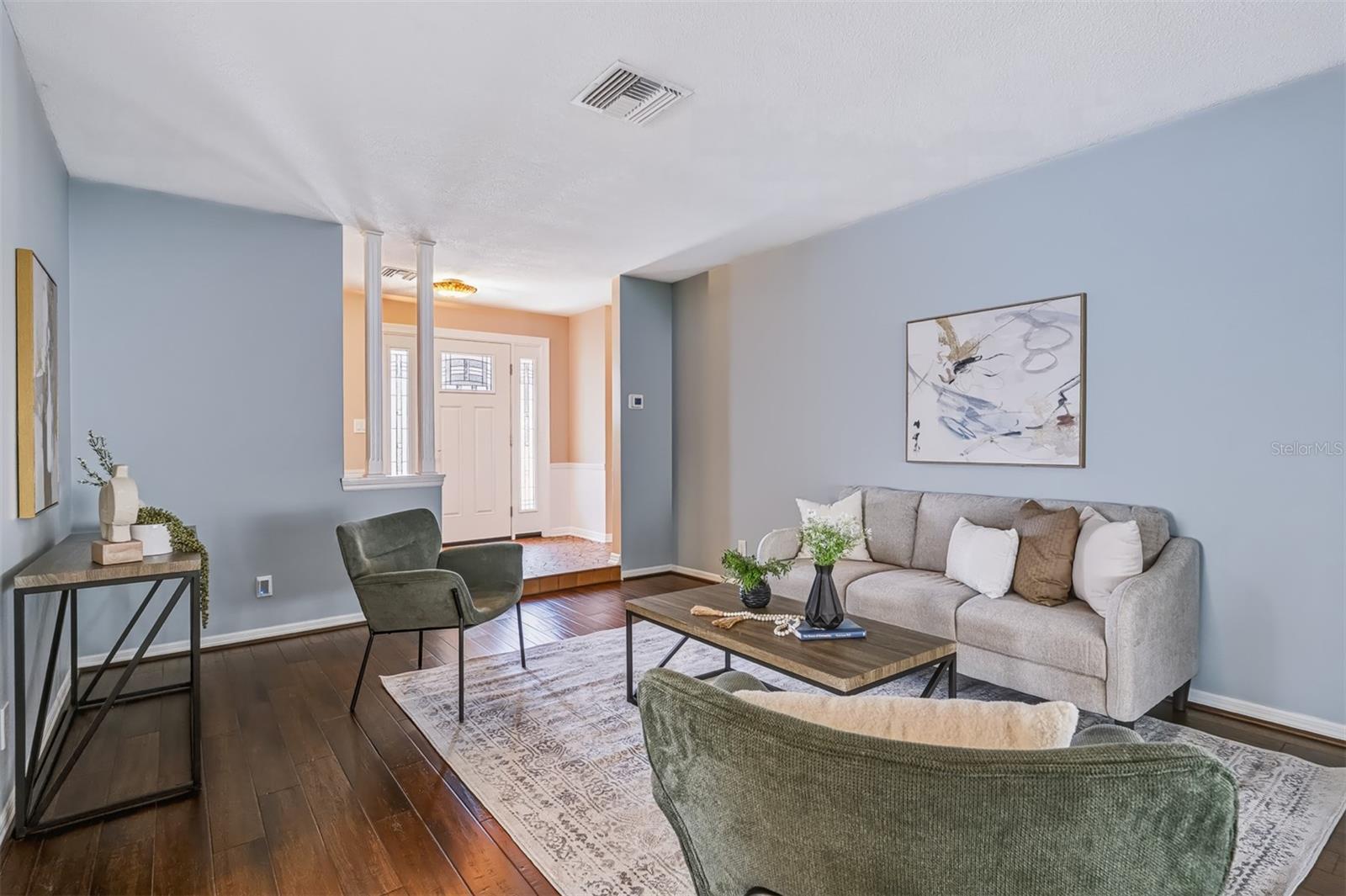 Family Room with Beautiful Laminate Flooring