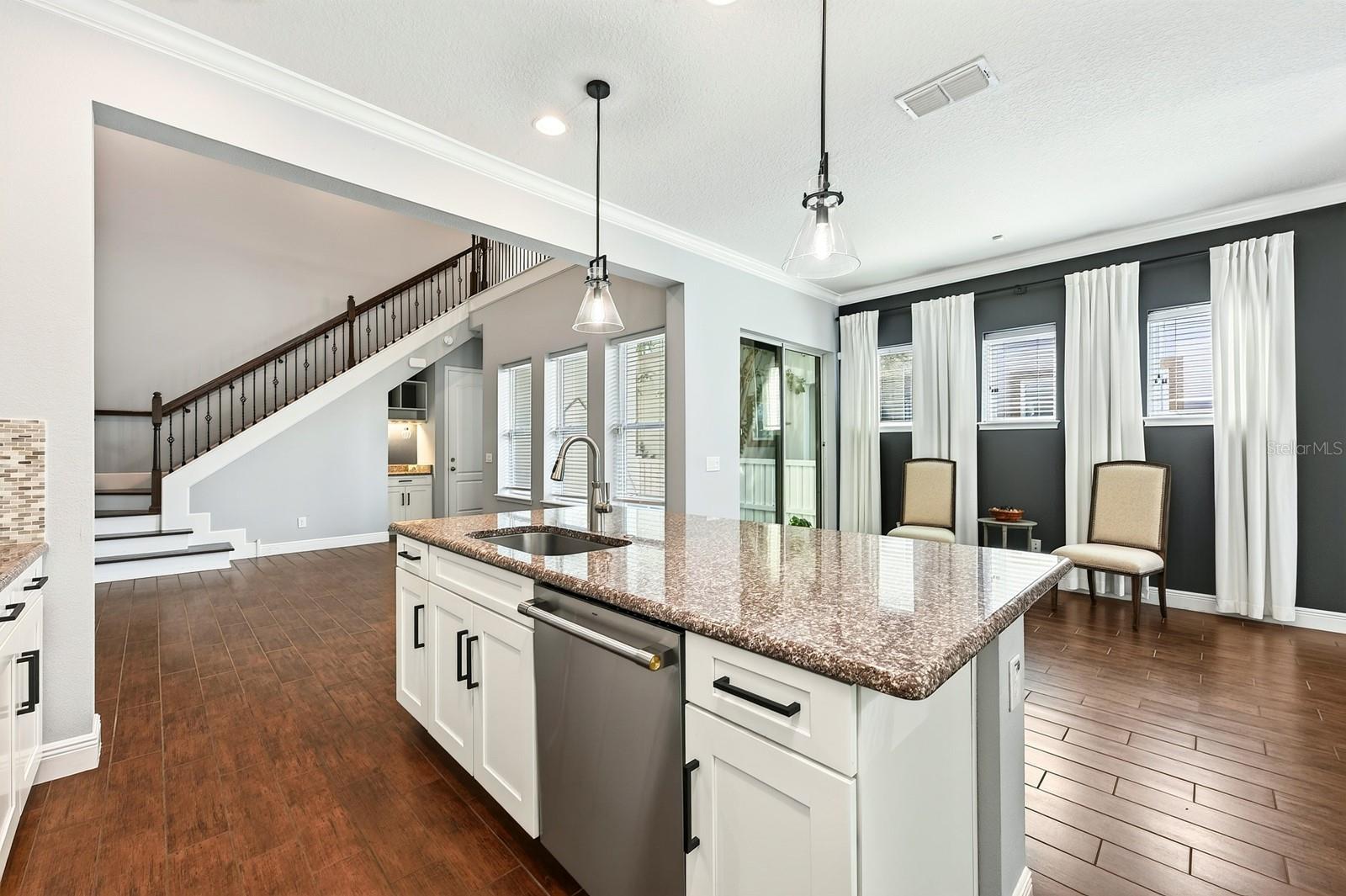 The large island makes it easy to entertain.