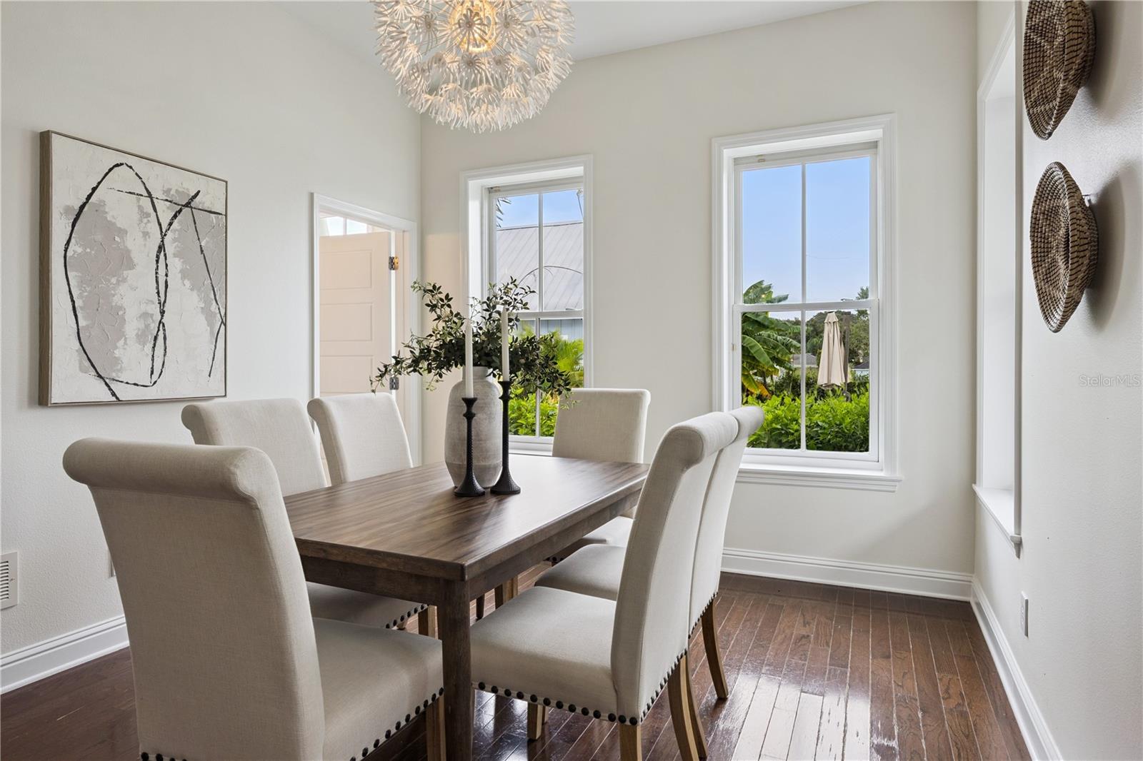 Large dining room right off the kitchen