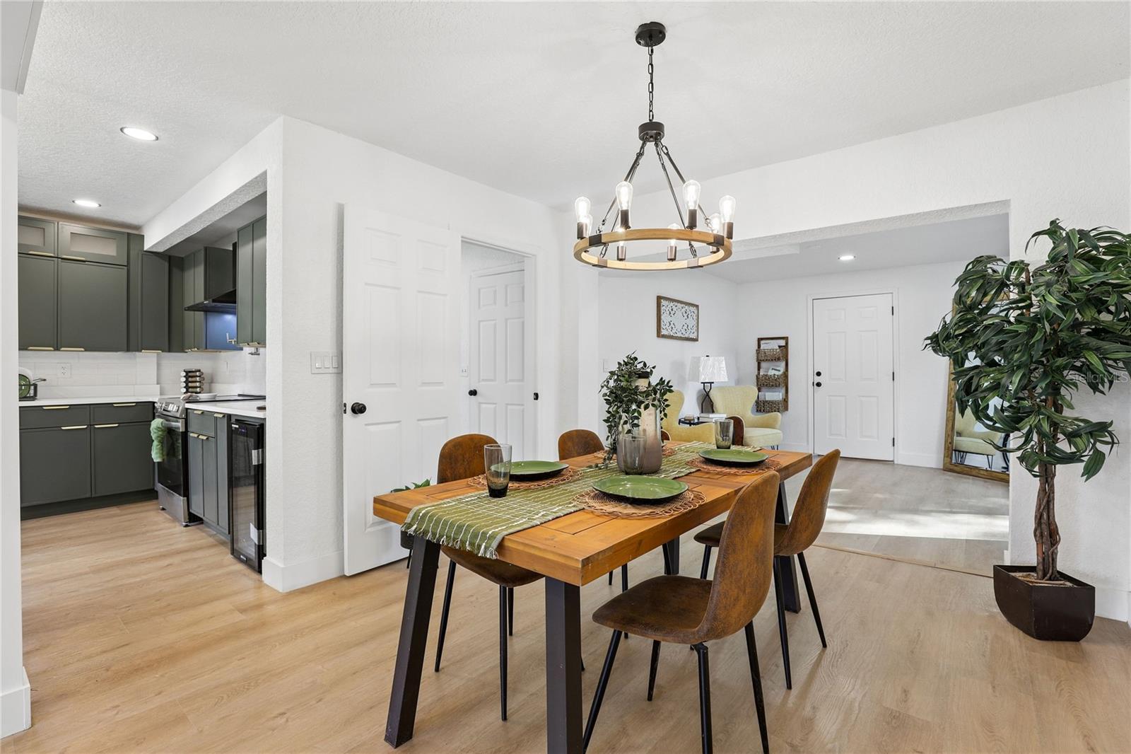 Open dining area connects seamlessly to the kitchen and living spaces