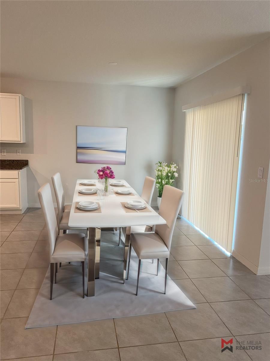 Staged dining room